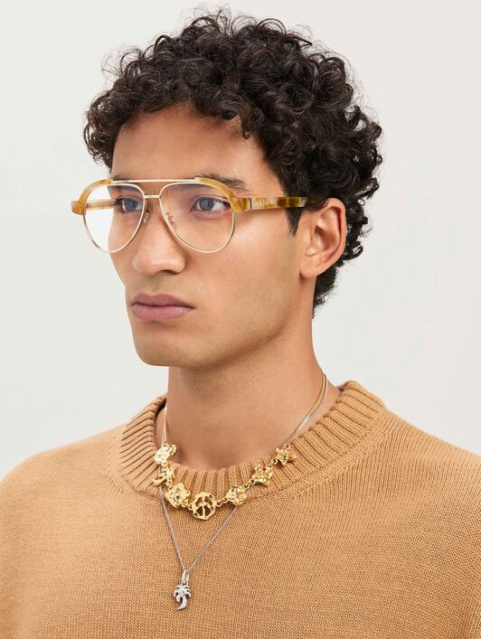 PALM ANGELS  Style 18 eyewear HAVANA LIGHT - NO COLOR PERJ018S25PLA001