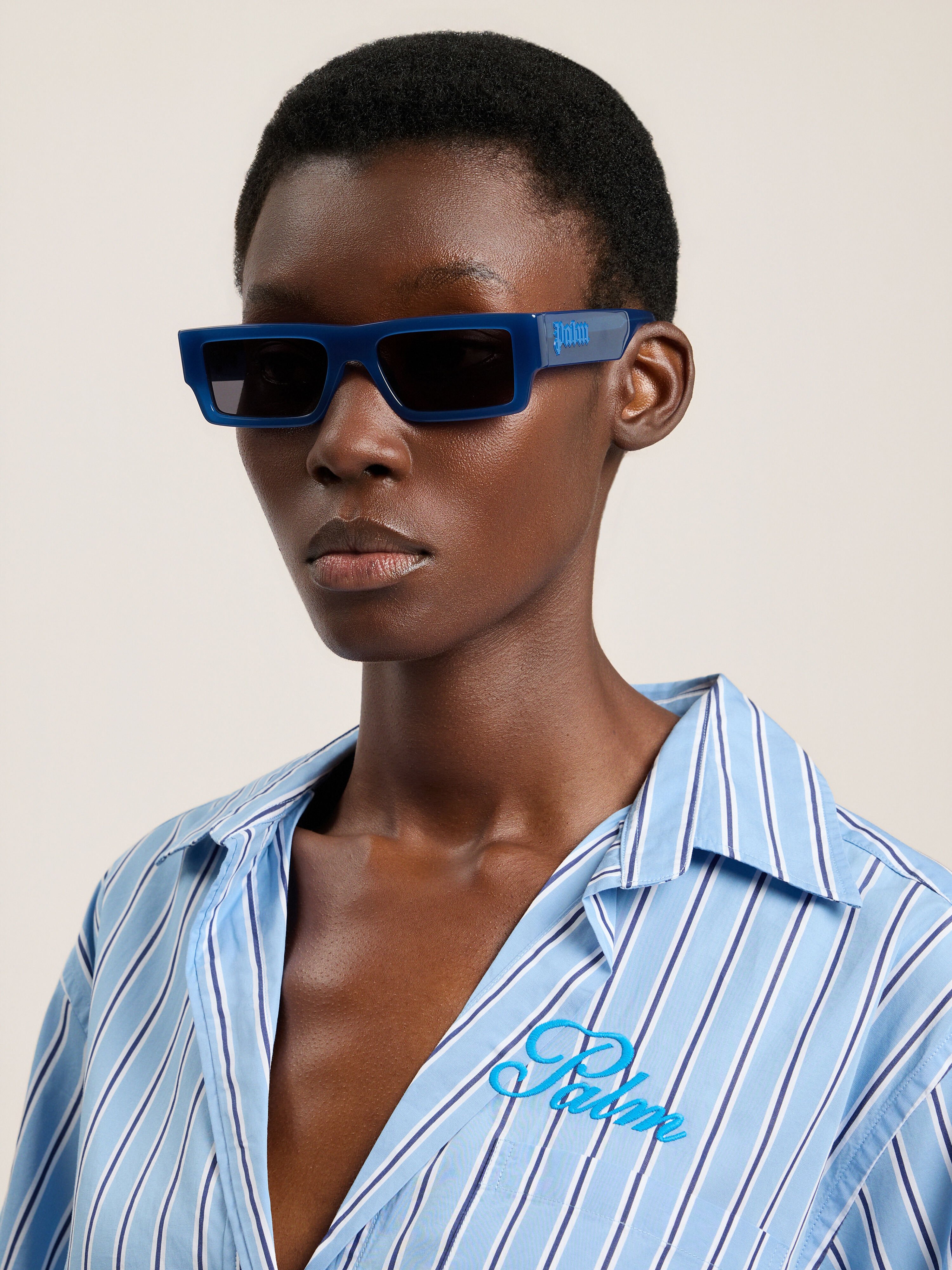 PALM ANGELS Belvedere Sunglasses SHINY BLUE PA1034450754