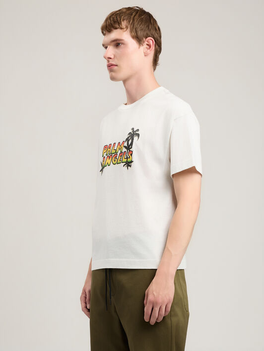 PALM ANGELS Palm Sunset T-Shirt OFF WHITE MULTICOLOR PMAA109S26JER00C