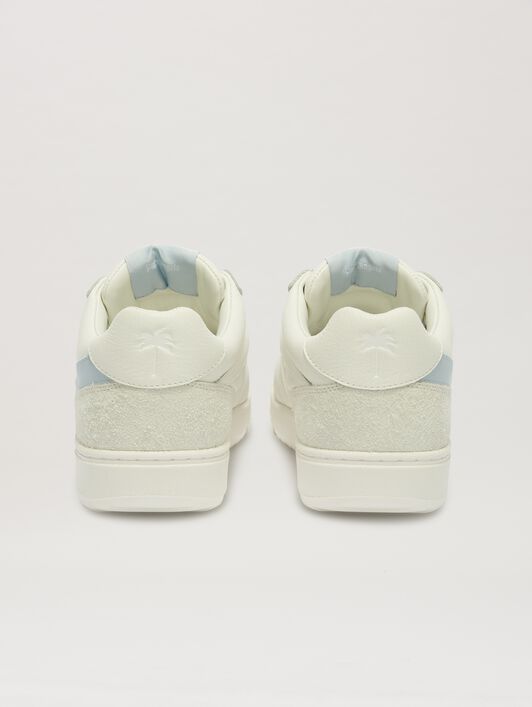 PALM ANGELS  Palm Beach University Leder-Sneakers WHITE - BABY BLUE PMIA097S25LEA001