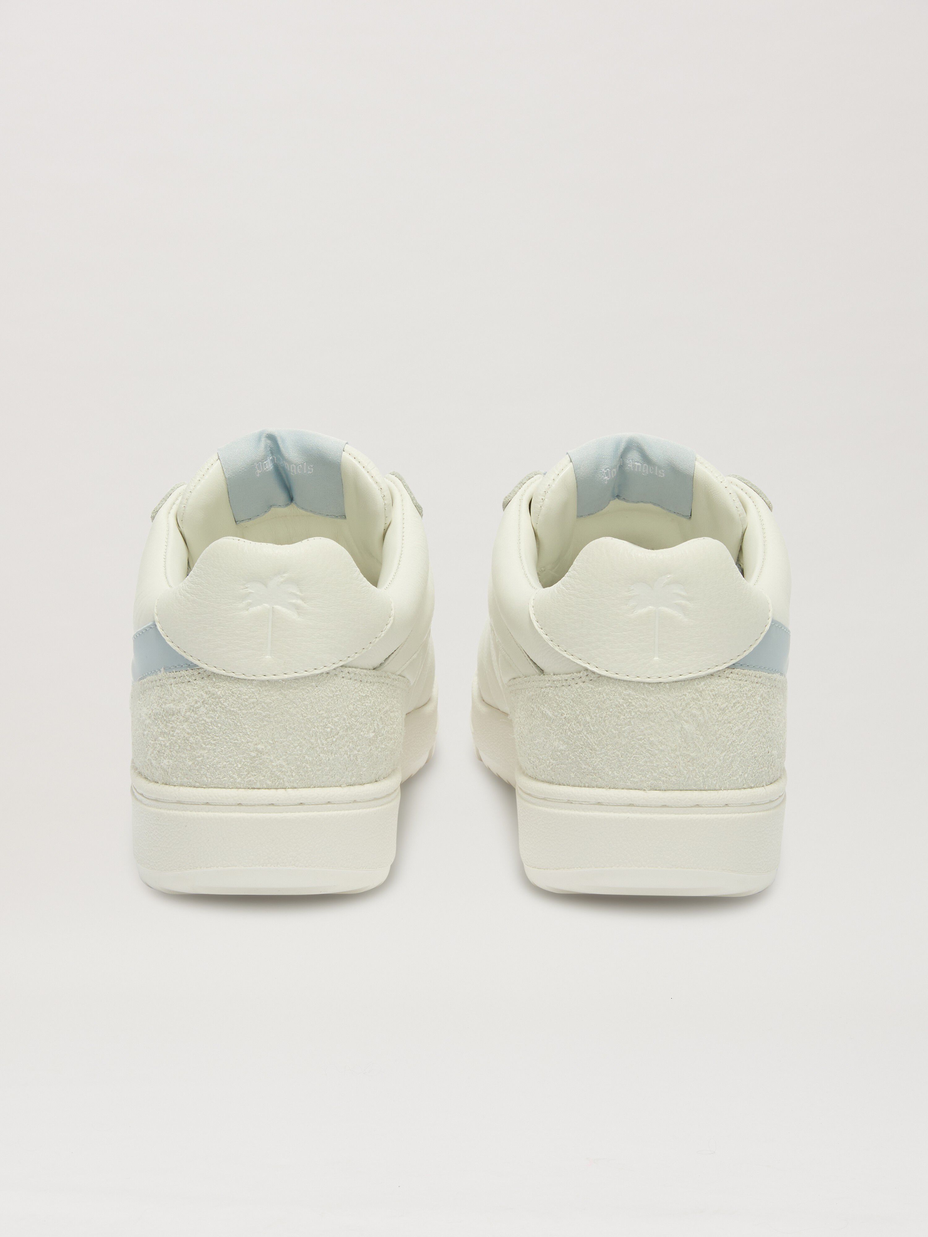 PALM ANGELS  Palm Beach University Leder-Sneakers WHITE - BABY BLUE PMIA097S25LEA001
