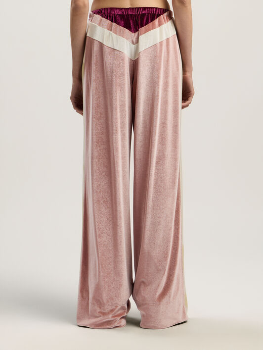 PALM ANGELS Colorblock Chenille Track Pants SOFT PINK - BURGUNDY PWCJ038F25FAB001