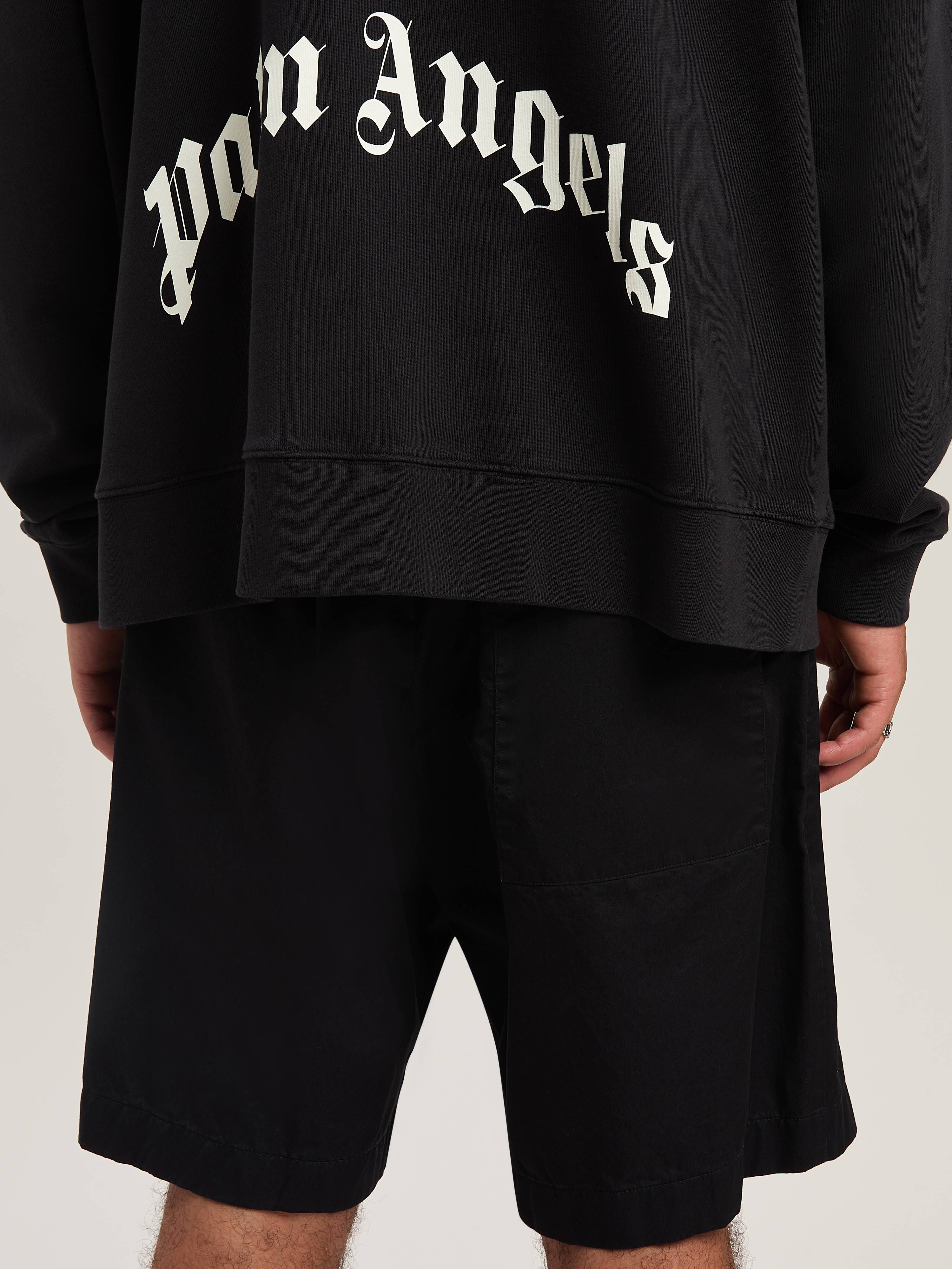 PALM ANGELS  Hoodie mit geschwungenem Logo und Reißverschluss BLACK - OFF WHITE PMBE016S25FLE003