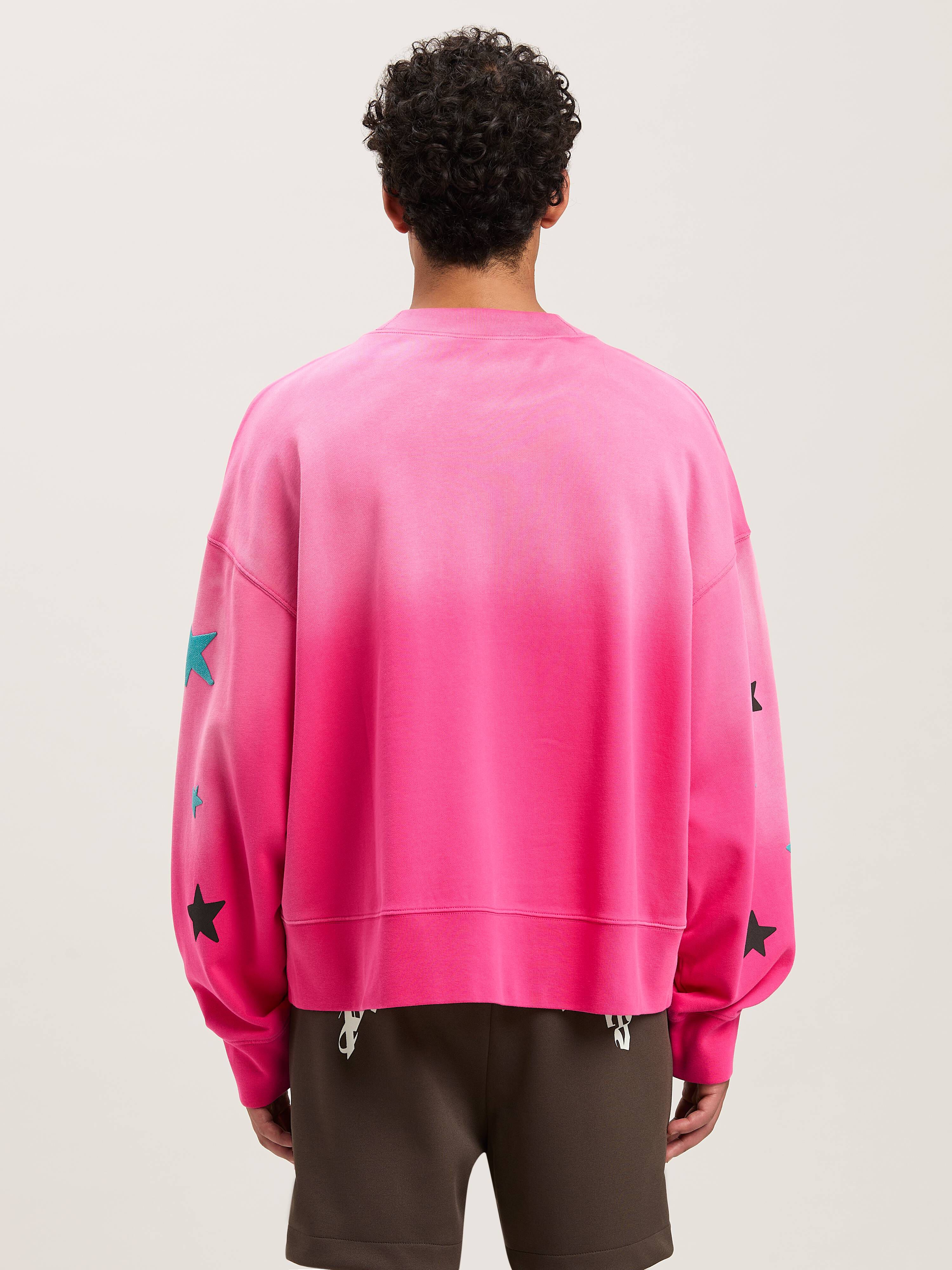 PALM ANGELS  Paradise crewneck sweatshirt FUCHSIA - OFF WHITE PMBA026S25FLE001