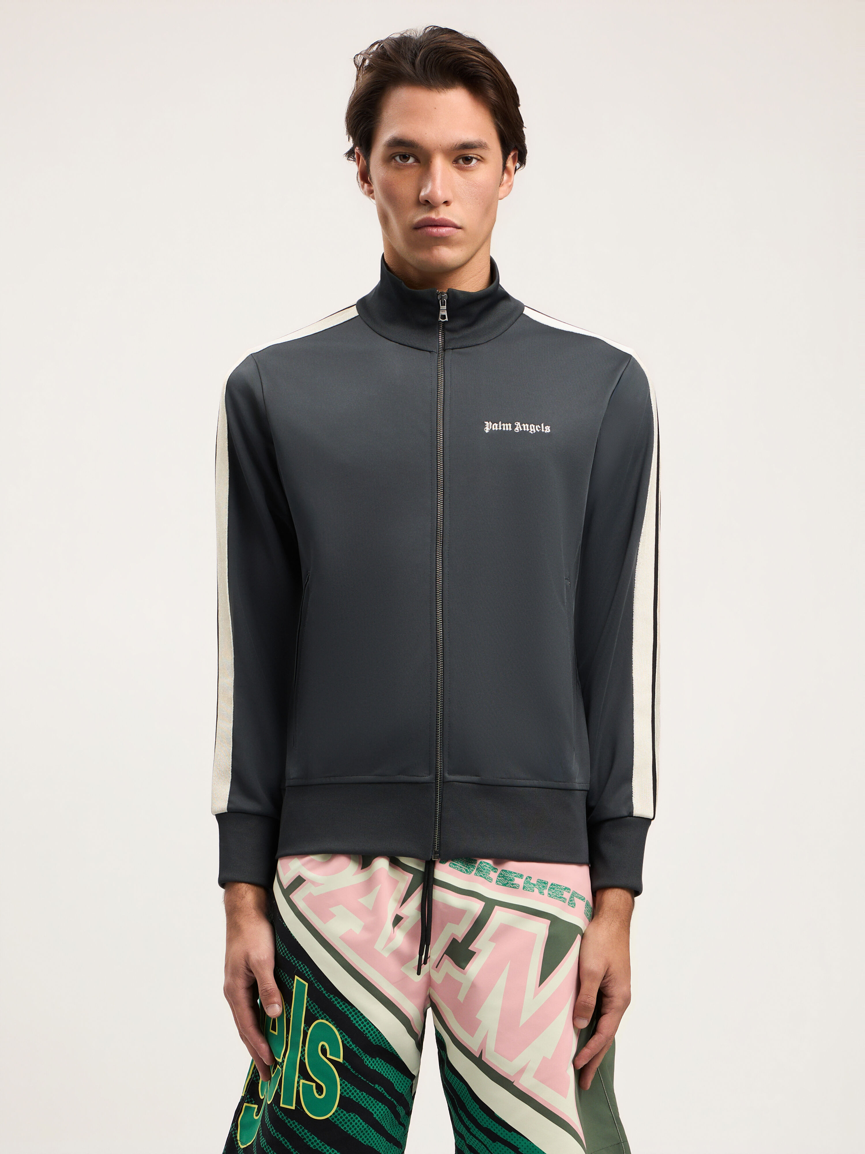 palmangels トラックジャケット Classic Logo Track Jacket in DARK GREY OFF WHITE for Men | Palm