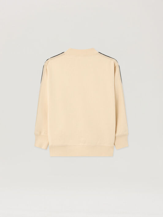 PALM ANGELS Minitrack Crewneck SABBIA/SAND PBBA012S26FLE005