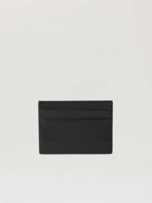 PALM ANGELS Classic Logo Card Holder BLACK OFF WHITE PWND015S26LEA001