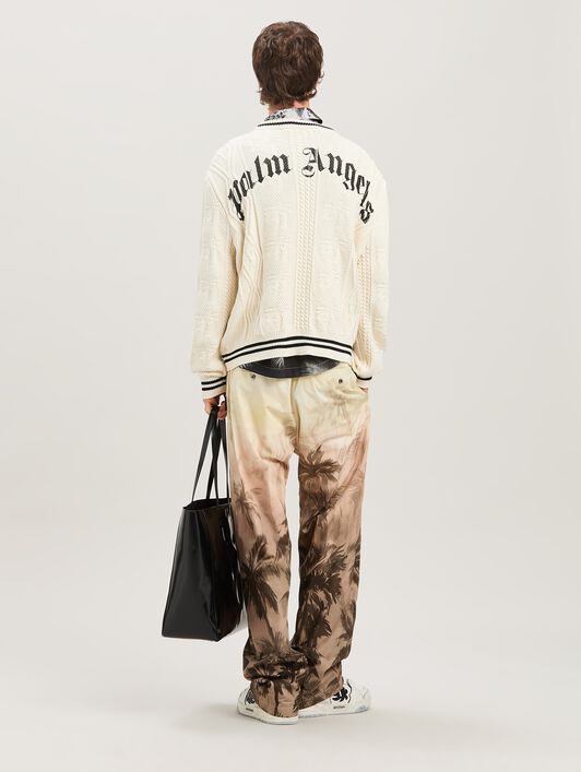 PALM ANGELS  Sweater mit geschwungenem Logo OFF WHITE - BLACK PMHE058S25KNI002