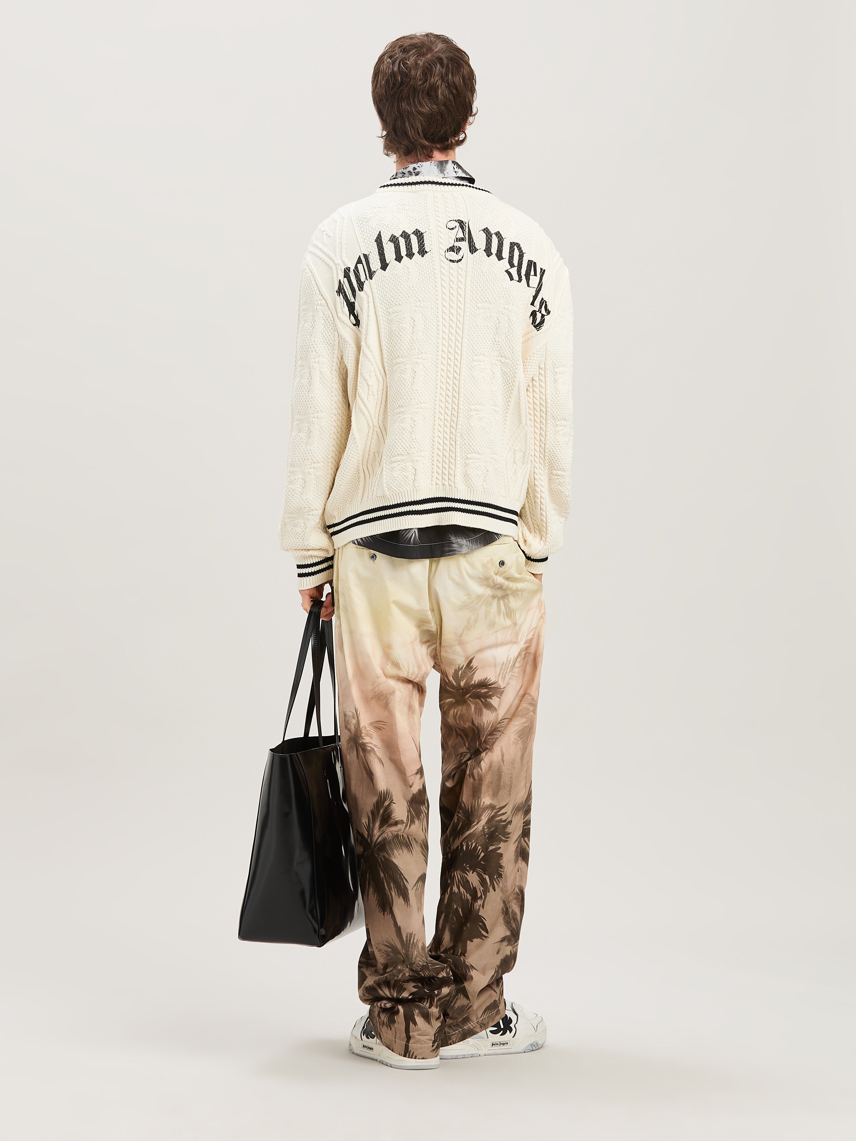 PALM ANGELS  Sweater mit geschwungenem Logo OFF WHITE - BLACK PMHE058S25KNI002