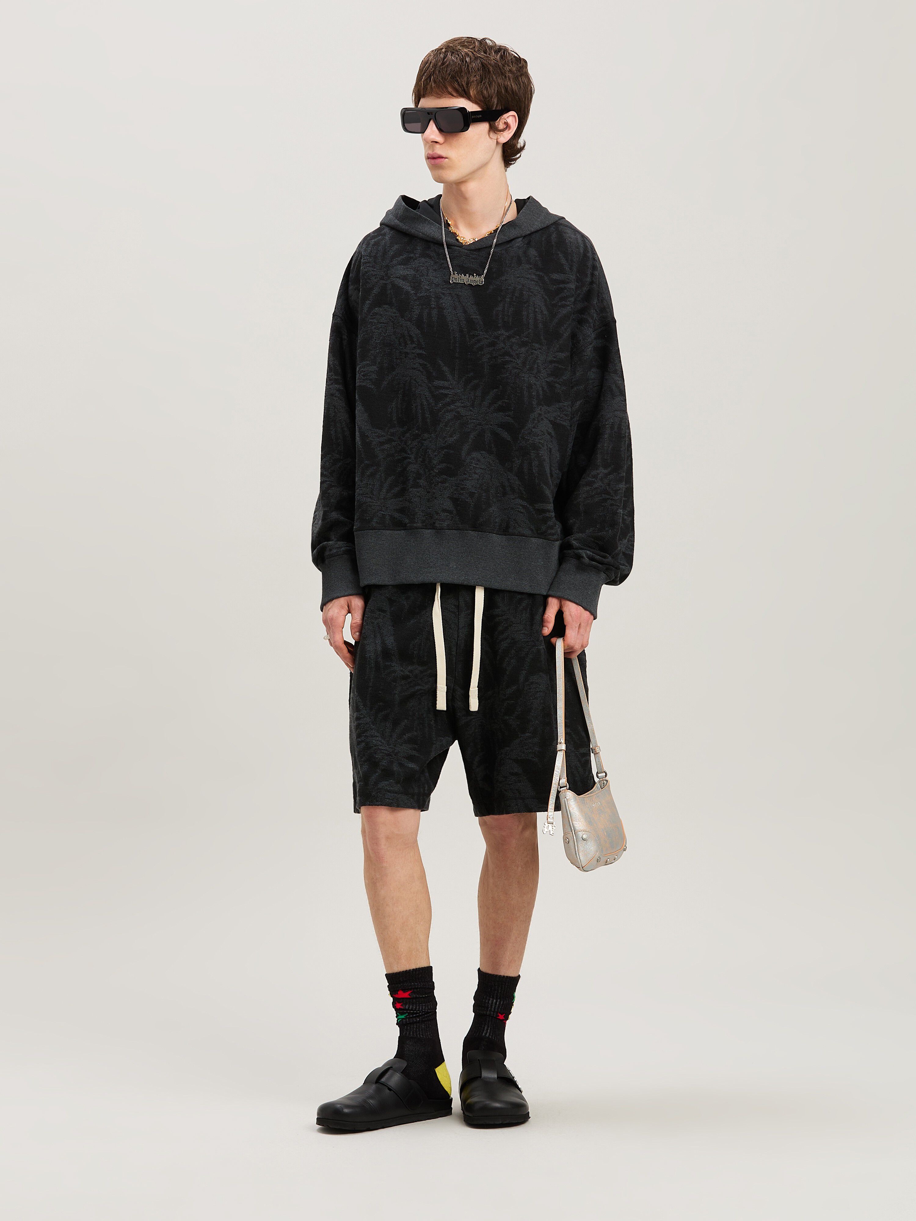 PALM ANGELS  Palmen Hoodie BLACK - GREY PMBB169S25FAB001
