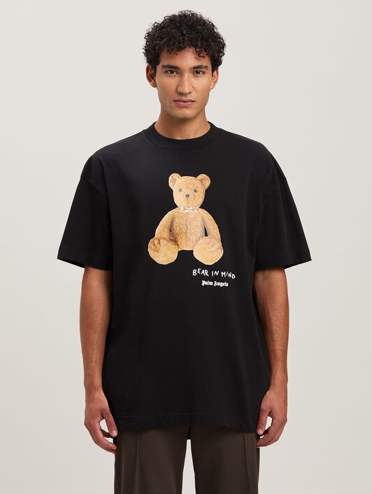 PALM ANGELS  Bear in Mind T-shirt BLACK - BROWN PMAA001S25JER005
