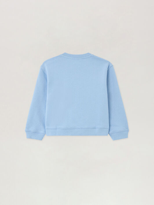 PALM ANGELS Spray Bear Crewneck CELESTE/LIGHT BLUE PBXC001S26FLE001