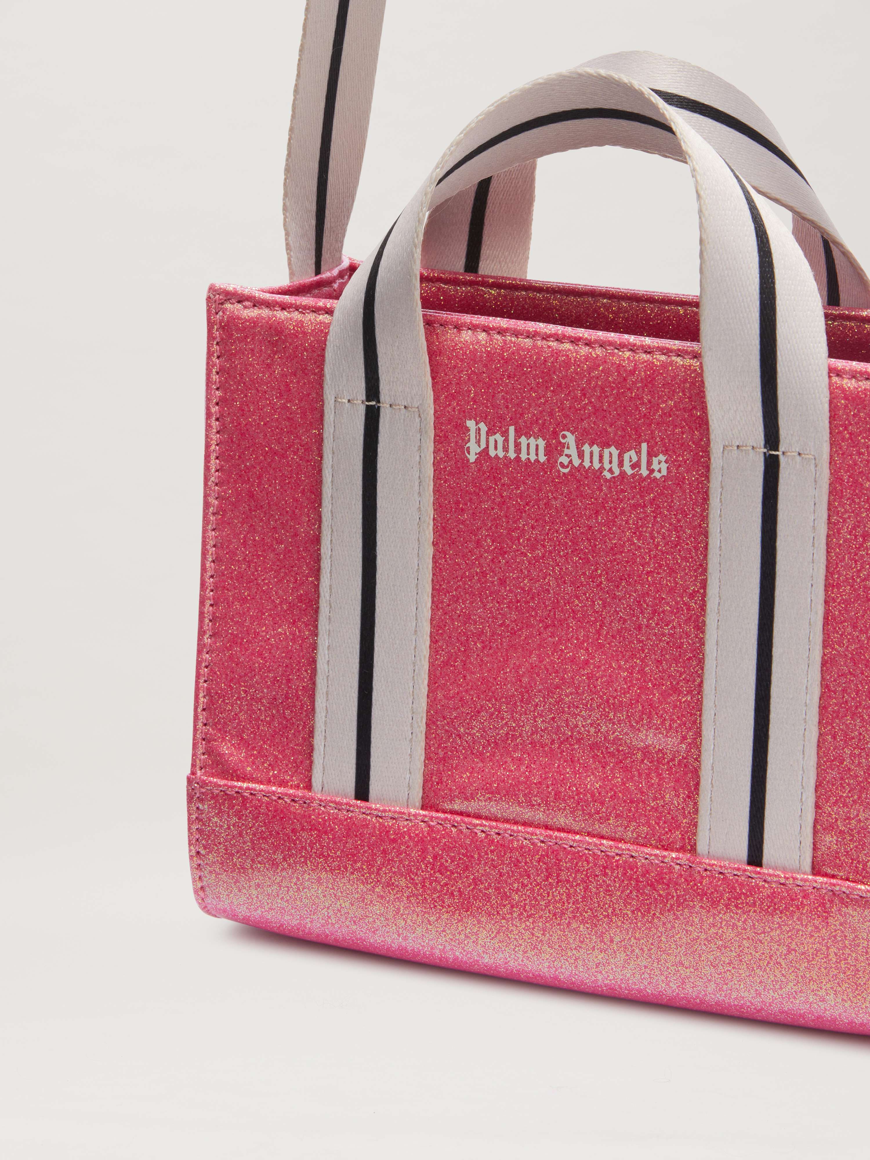 PALM ANGELS  Glitzer Mini-Tasche CHERRY/OFF WHITE PGNA003S25FAB002