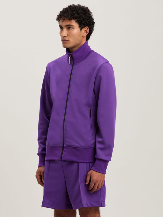 PALM ANGELS  Trainingsjacke mit geschwungenem Logo PURPLE - OFF WHITE PMBD089S25FAB001