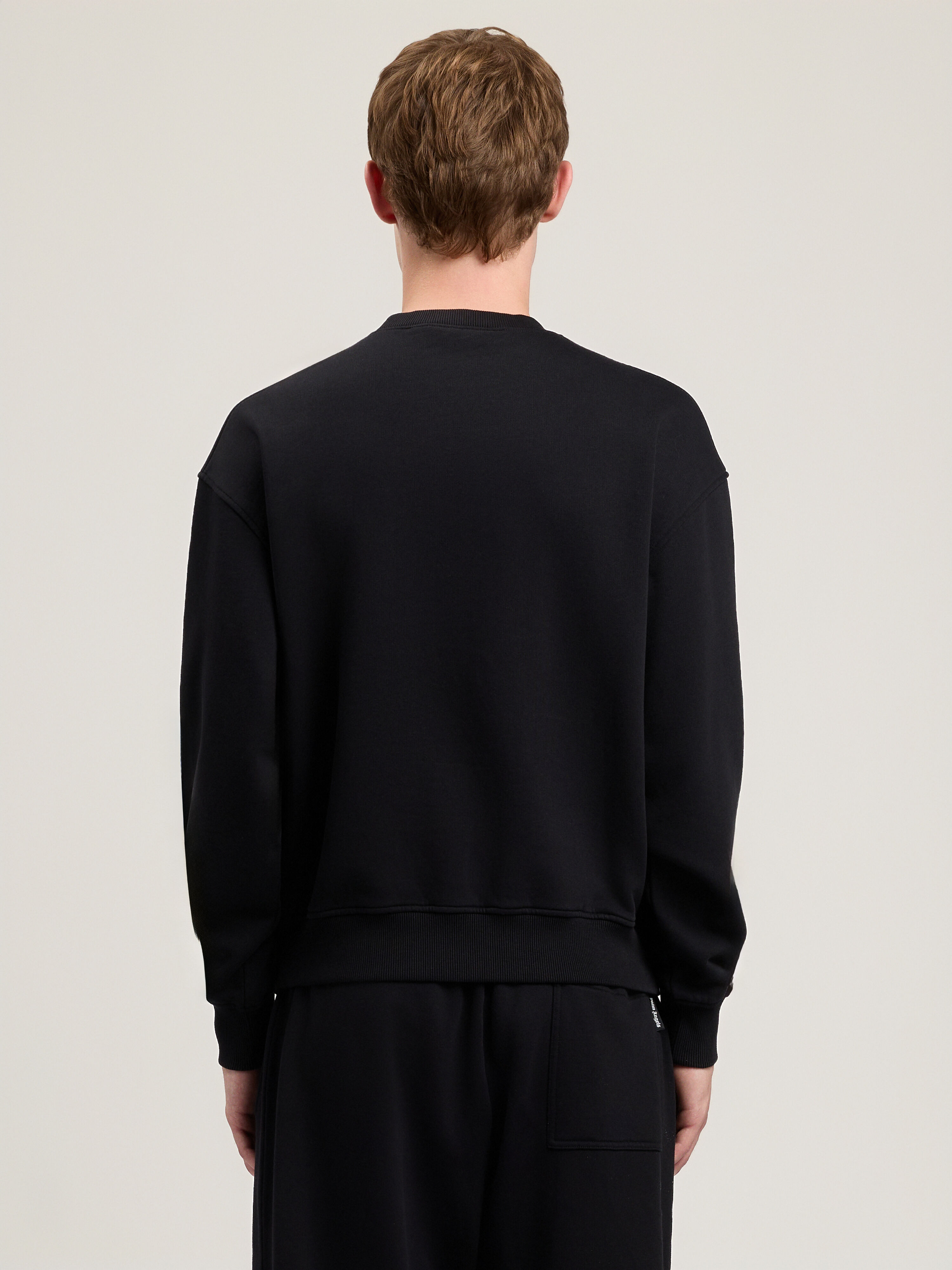 PALM ANGELS Neck Logo Sweatshirt BLACK RED PMBA08HS26FLE004