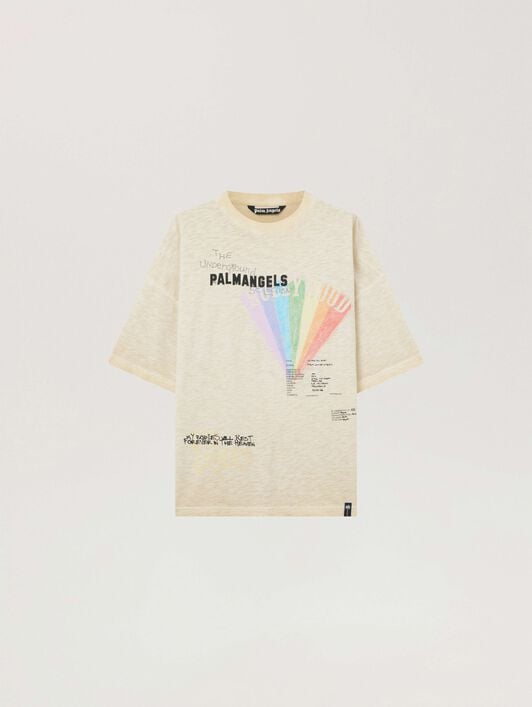 Neon Boulevard Loose T-Shirt PALM ANGELS Neon Boulevard Loose T-Shirt LIGHT GREY - MULTICOLOR PAMAA03W26JR08