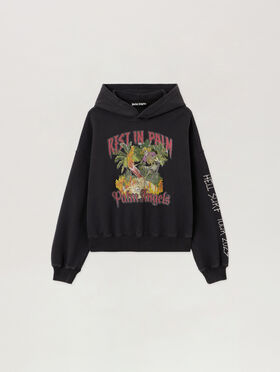 PALM ANGELS Rest In Palm Loose Hoodie BLACK - MULTICOLOR PMBB17IF25FLE001