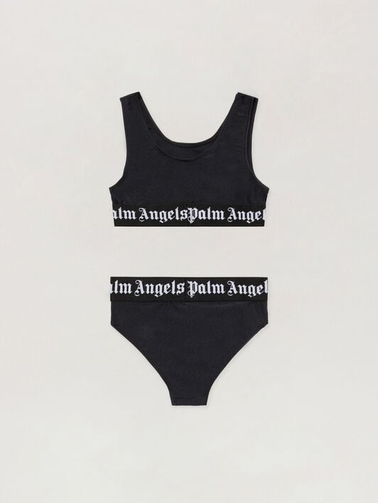 PALM ANGELS Logo Band Bikini NERO/BLACK PGFE002S26JER001
