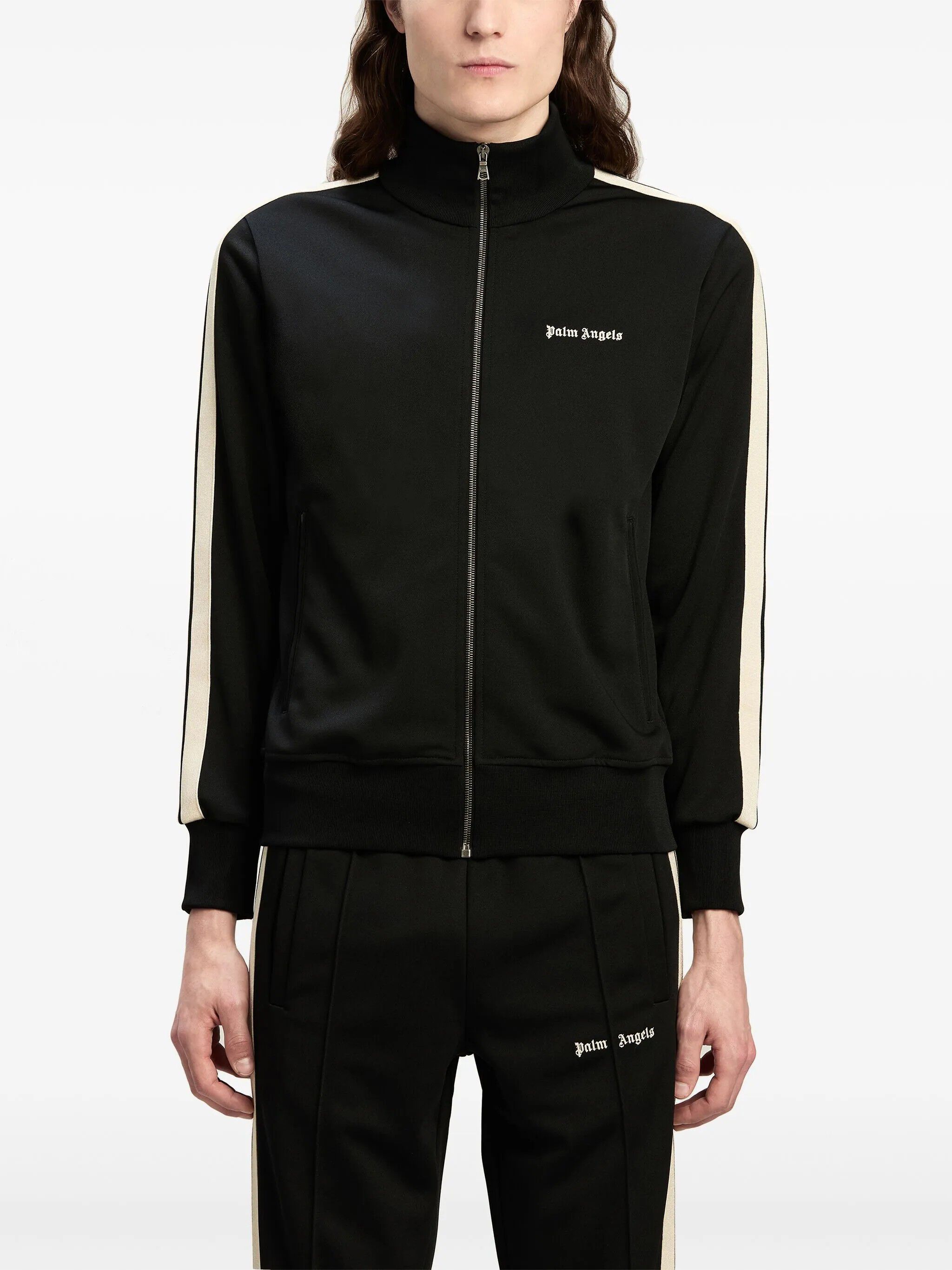 PALM ANGELS Classic Logo Track Jacket BLACK OFF WHITE PMBD058C99FAB001