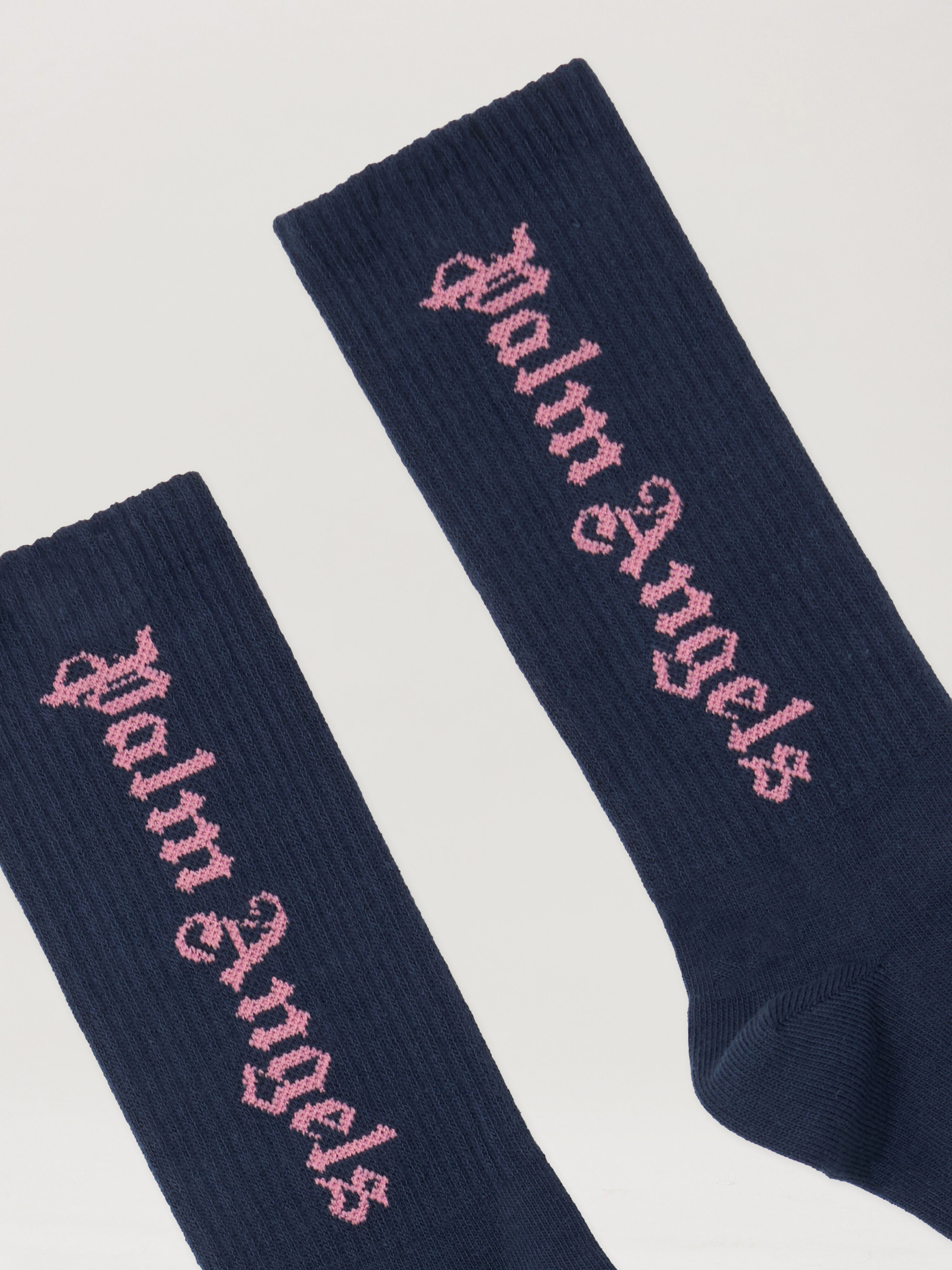 PALM ANGELS Pa High Socks NAVY BLUE - PGRA005F25KNI002