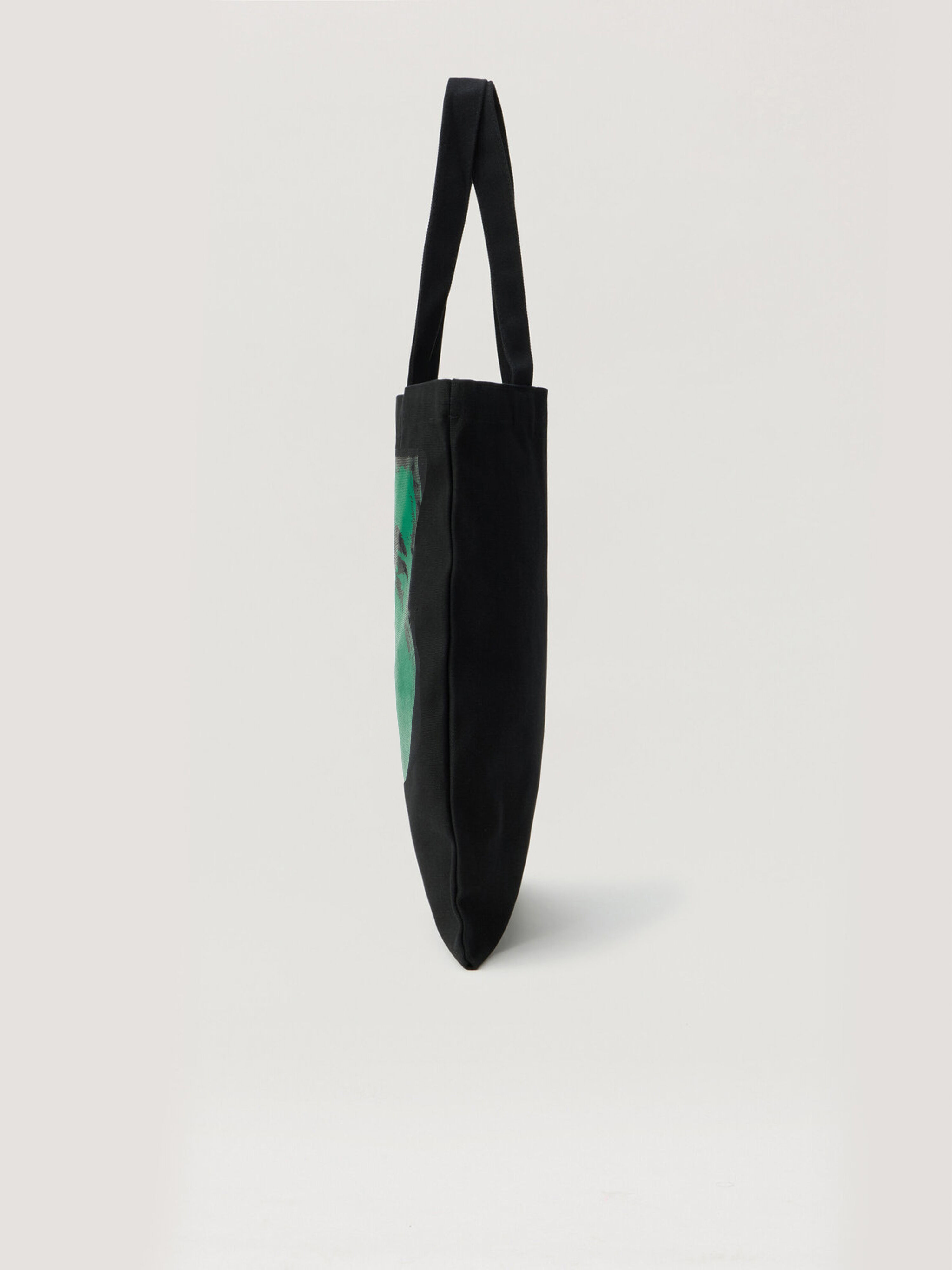 Palm Brushed Tote Bag PALM ANGELS Palm Brushed Tote Bag BLACK - DARK GREEN PAMNA01W26FB02