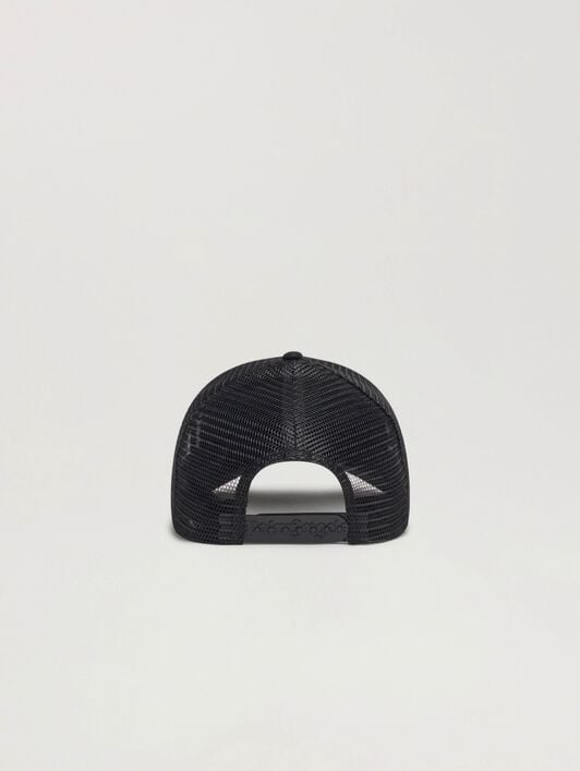 Hollywood Cap PALM ANGELS Hollywood Cap BLACK - OFF WHITE PALMB02W26FB01