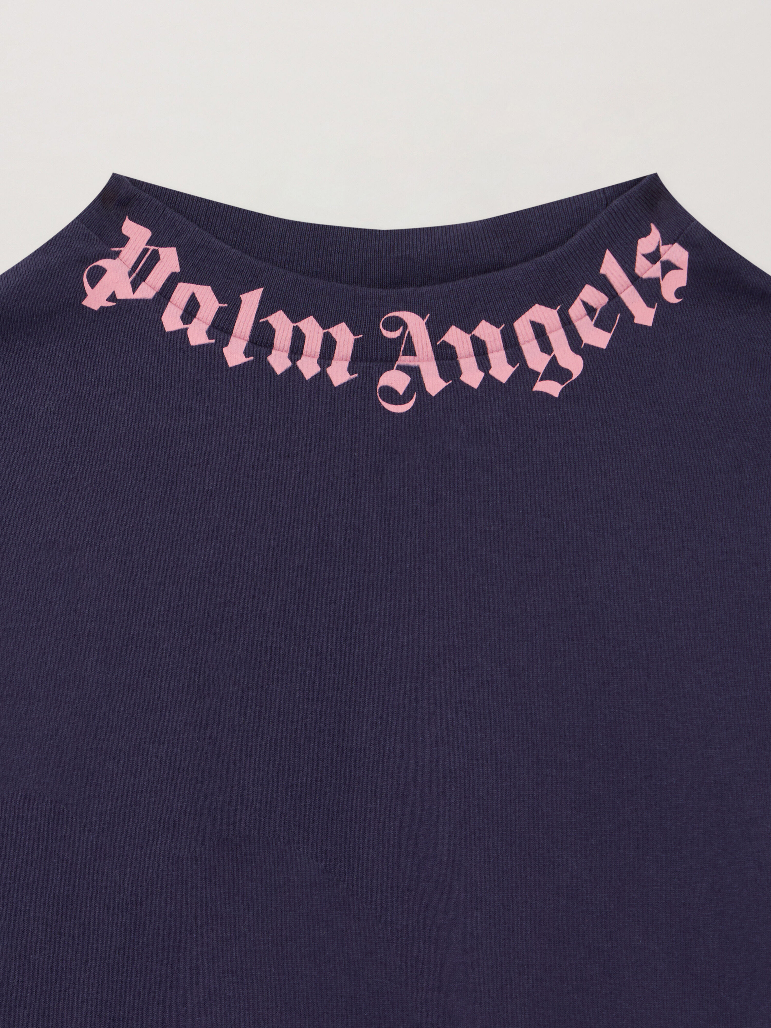 Neck Logo T-Shirt in NAVY BLUE - | Palm Angels®