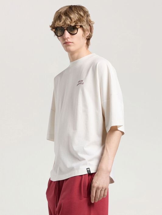 PALM ANGELS Palm Drift Back Over T-Shirt OFF WHITE - RED PAMAA05W26JR03