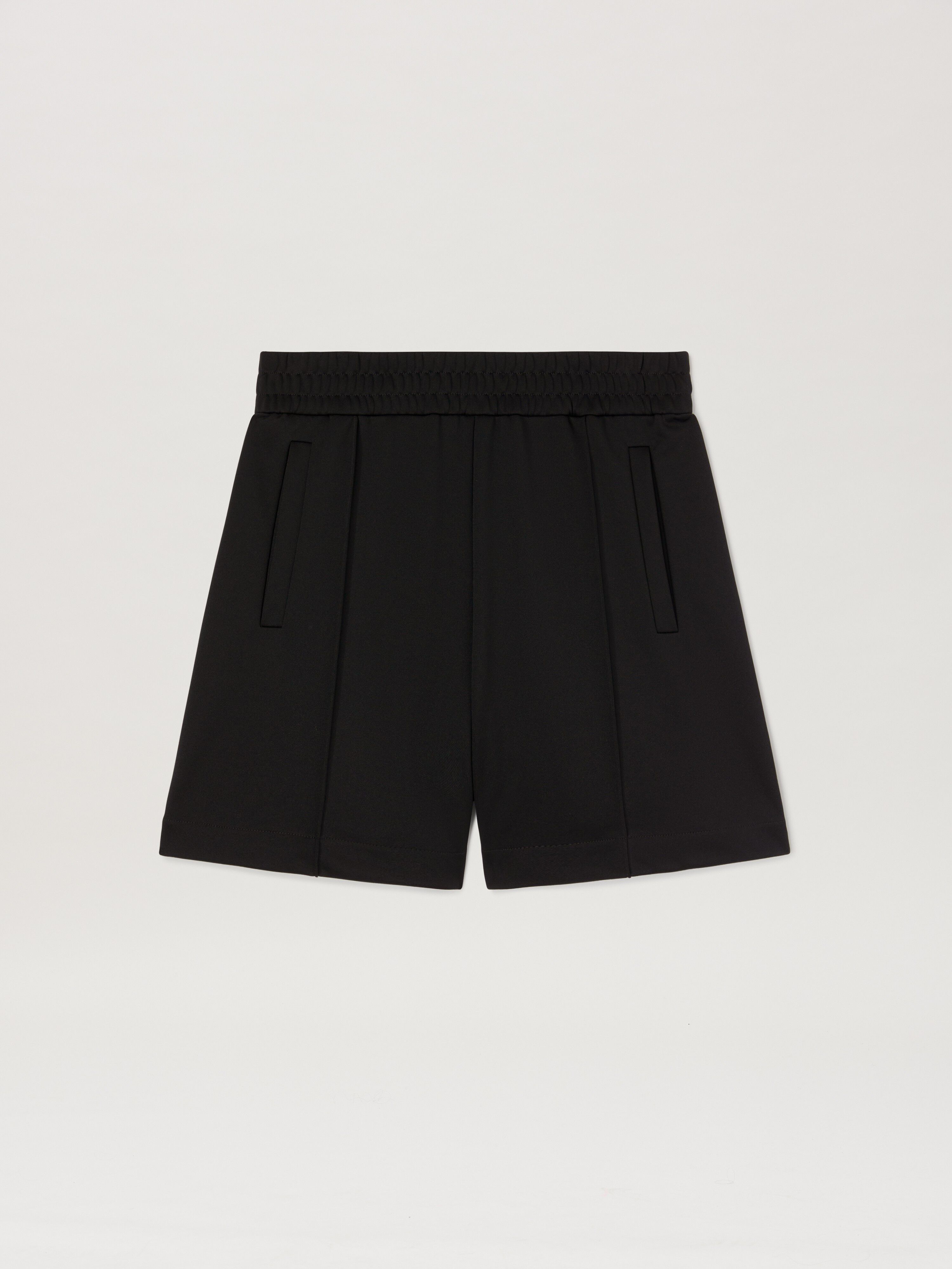 PALM ANGELS  Shorts mit geschwungenem Logo BLACK - OFF WHITE PMCL008S25FAB001