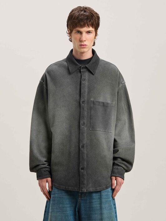 PALM ANGELS  Classic logo Overshirt BLACK - BLACK PMES039S25FAB001