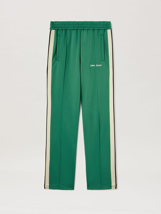 PALM ANGELS  Trainingshose mit gesticktem Logo FOREST GREEN - OFF WHITE PMCJ020S25FAB001