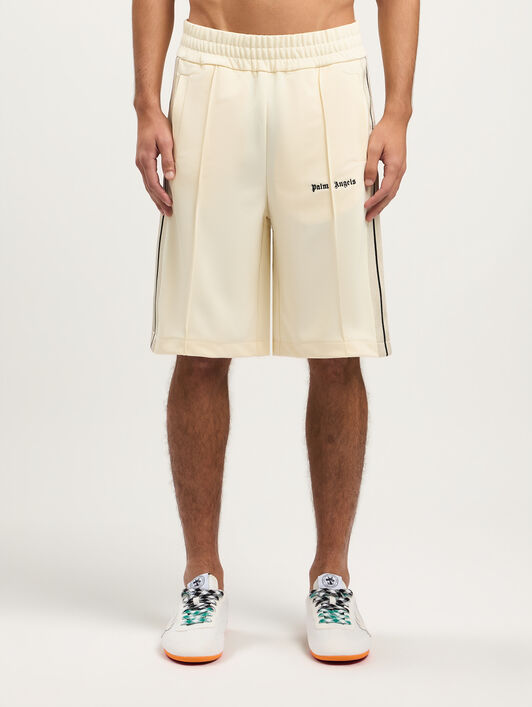 PALM ANGELS Classic Logo Track Shorts IVORY BLACK PMCL009S26FAB001