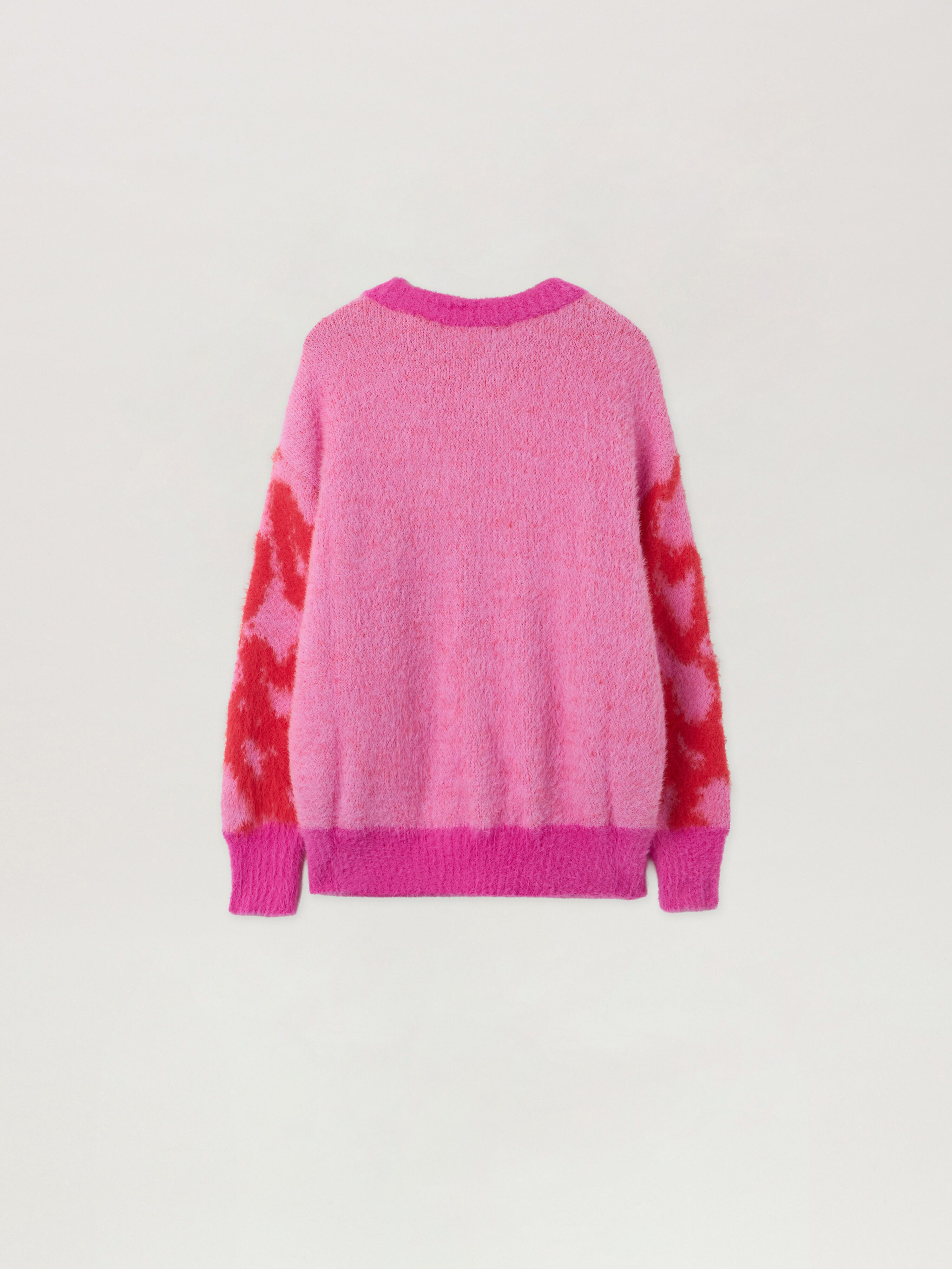 PALM ANGELS Pa Spray Hearts  Knit Crewl ROSE PINK - LILAC PGHE002F25KNI003