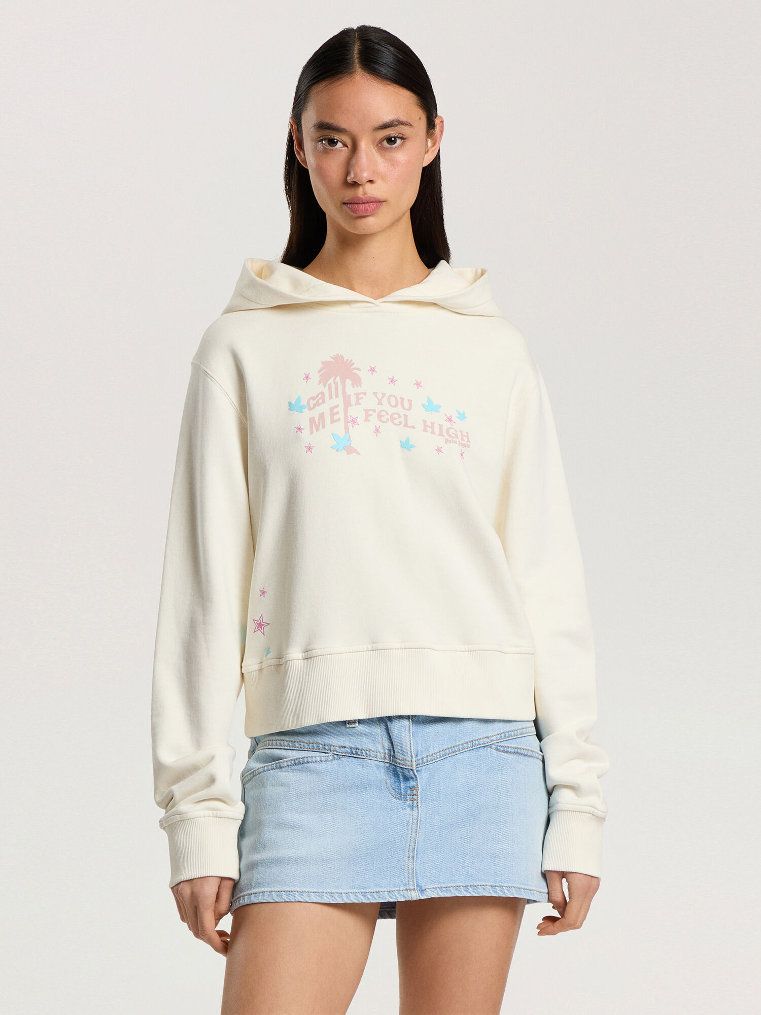 Feel High Regular Hoodie PALM ANGELS Feel High Regular Hoodie OFF WHITE - MULTICOLOR PAWBB03F26FL01