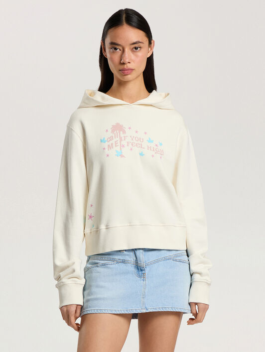 Feel High Regular Hoodie PALM ANGELS Feel High Regular Hoodie OFF WHITE - MULTICOLOR PAWBB03F26FL01