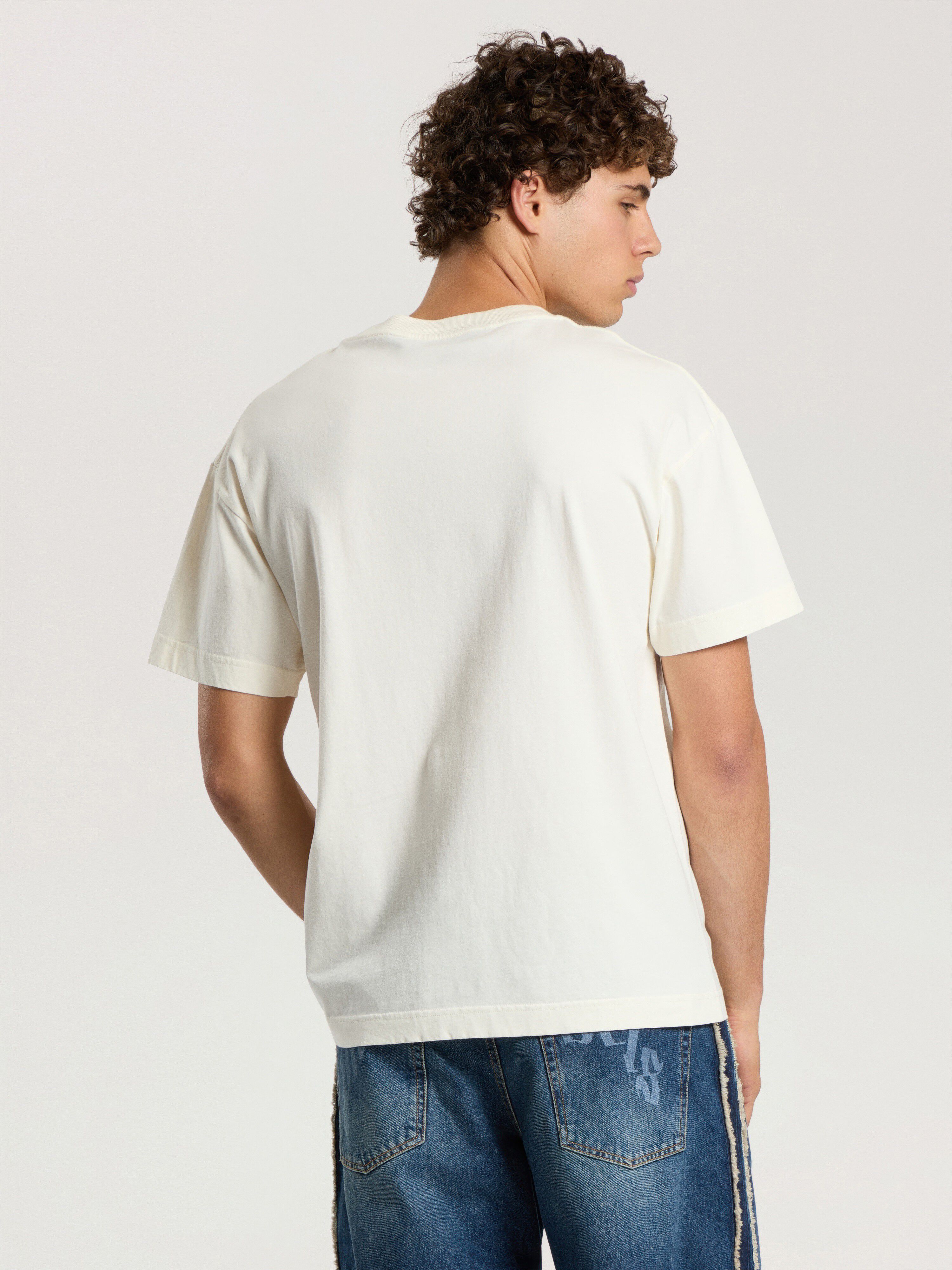 PALM ANGELS Stamp Logo Regular T-Shirt OFF WHITE - BLACK PAMAA01F26JR05