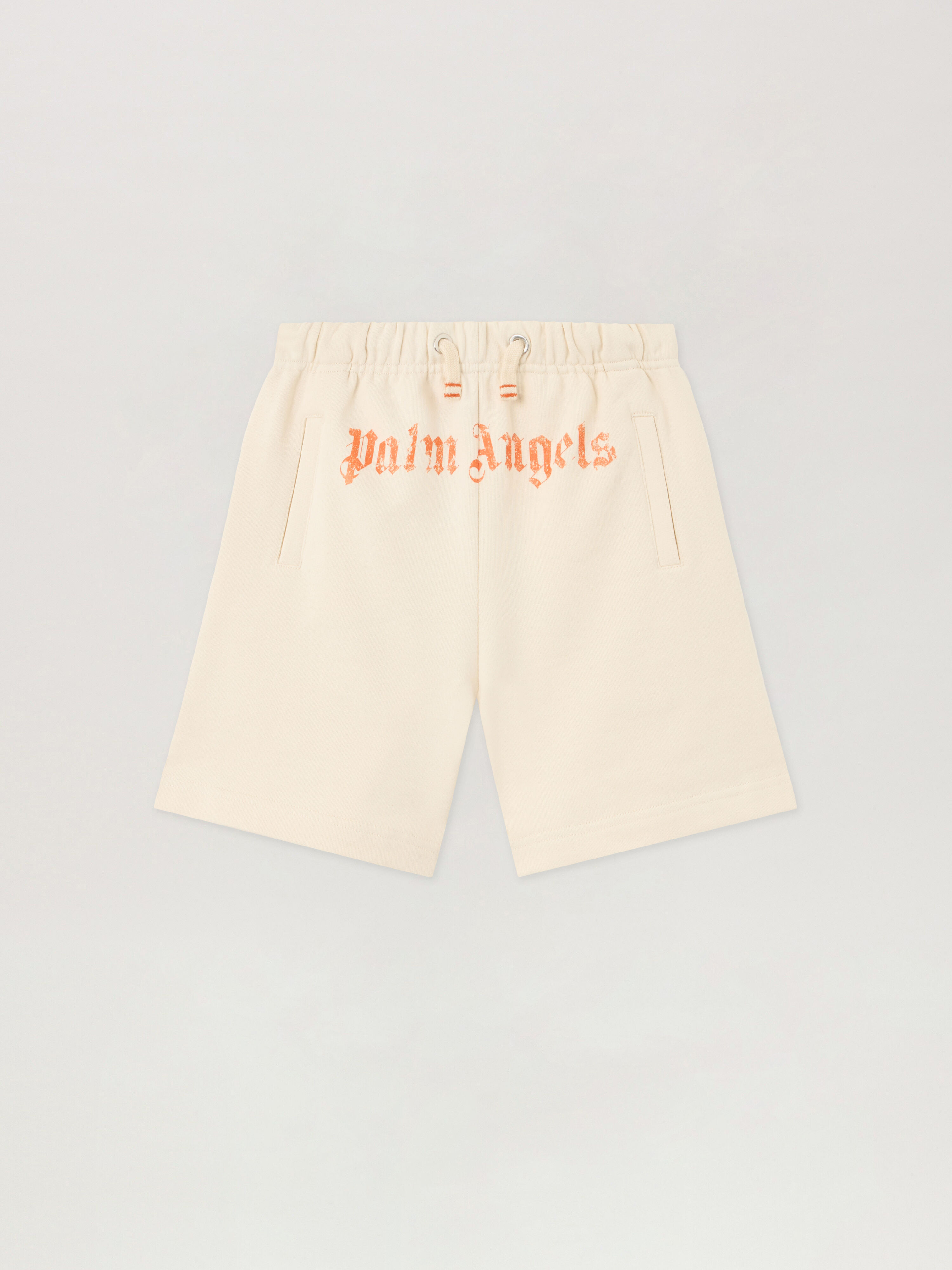 PALM ANGELS Logo Brushed Sweatshort OFF WHITE PBCI006S26FLE003