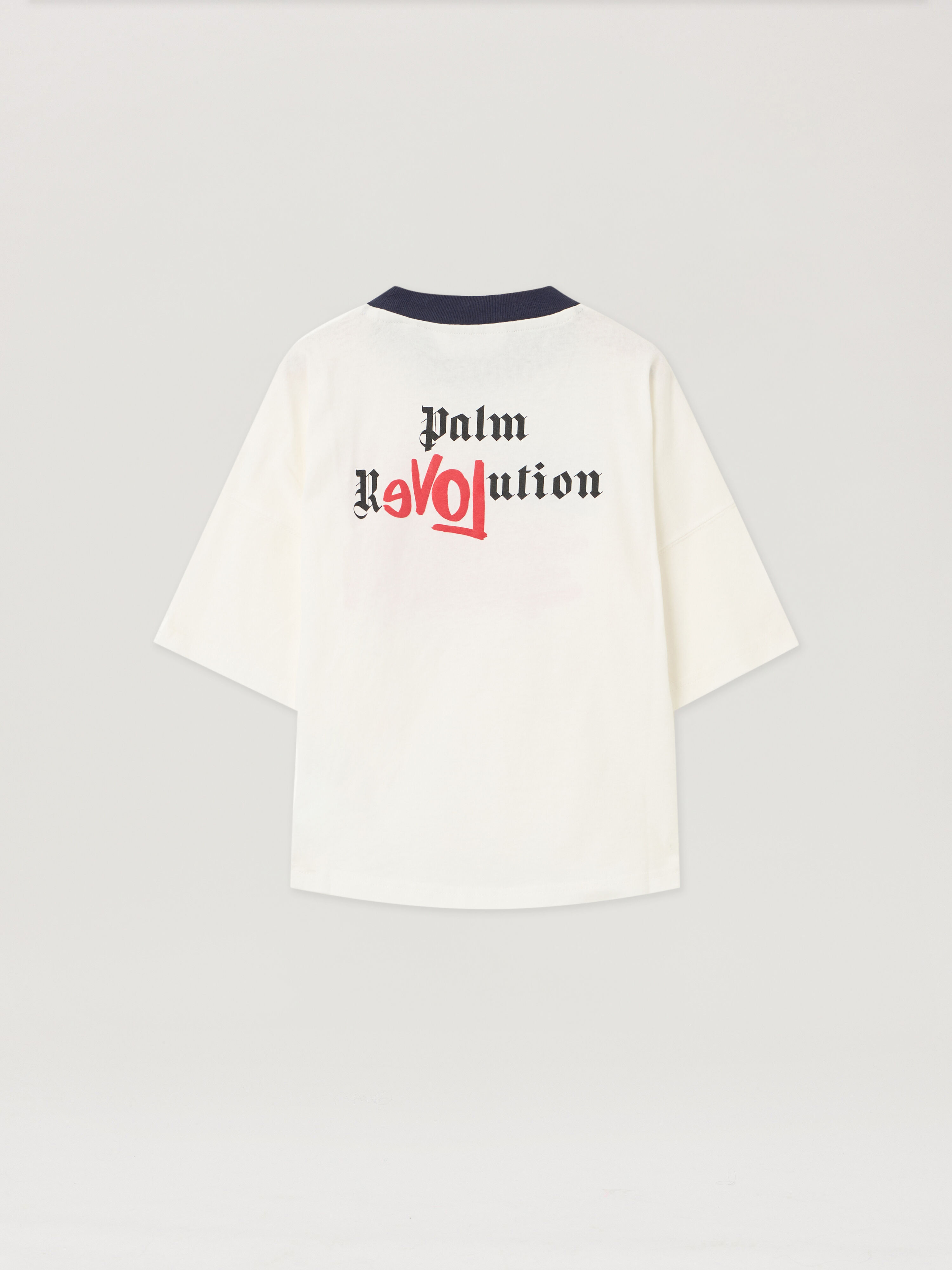 PALM ANGELS Palms Flag Over Tshirt S/S OFF WHITE - RED PBAA002F25JER003