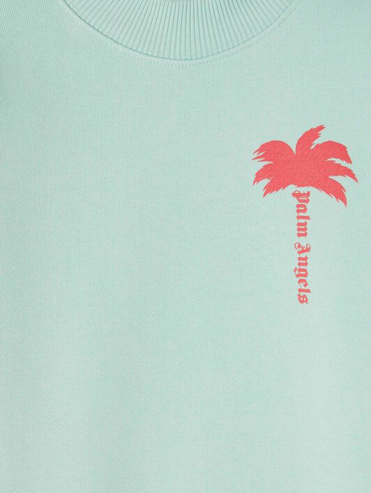 PALM ANGELS  The Palm Sweatshirt MINT CHERRY PGBA013S25FLE001