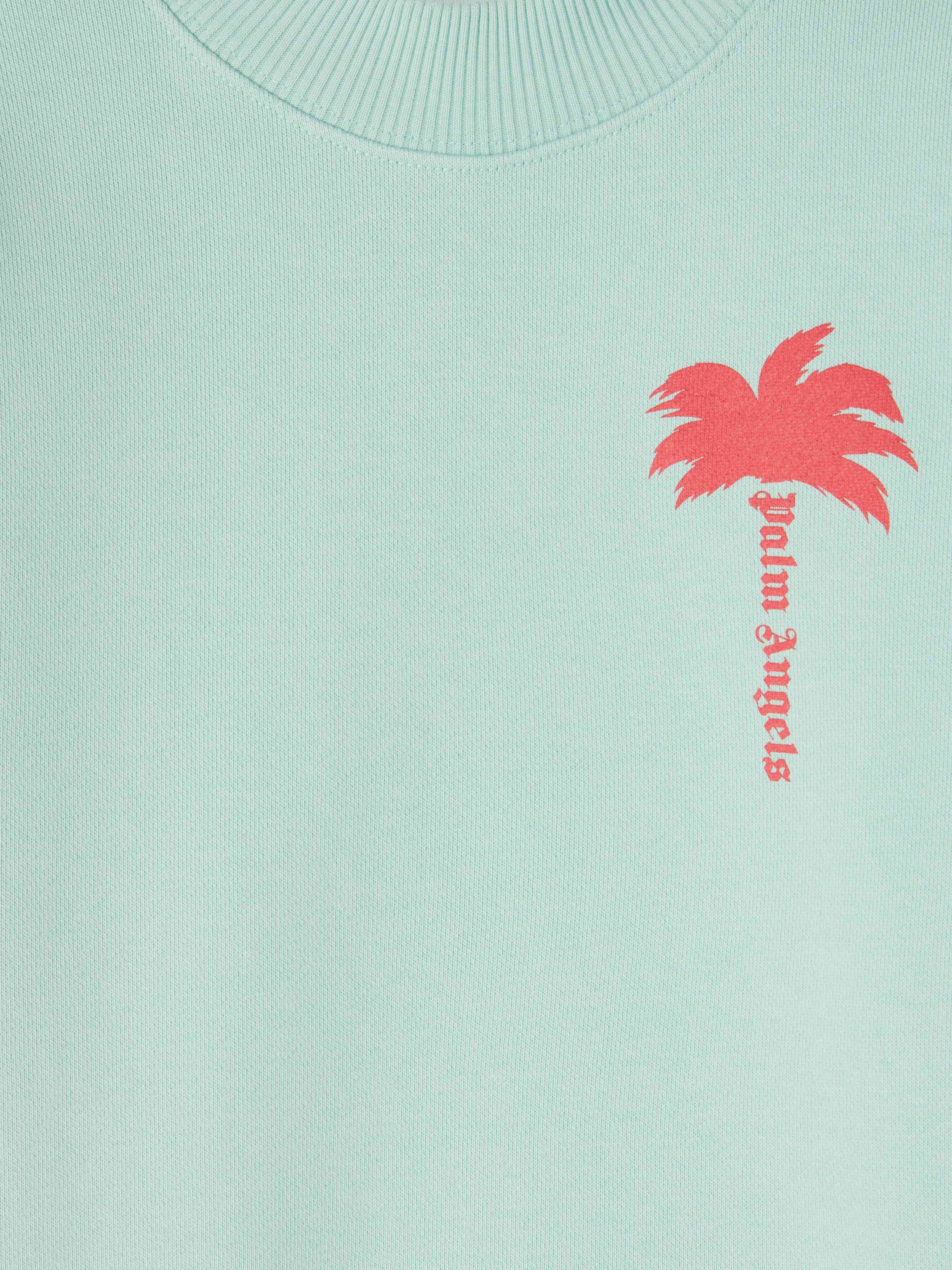PALM ANGELS  The Palm Sweatshirt MINT CHERRY PGBA013S25FLE001
