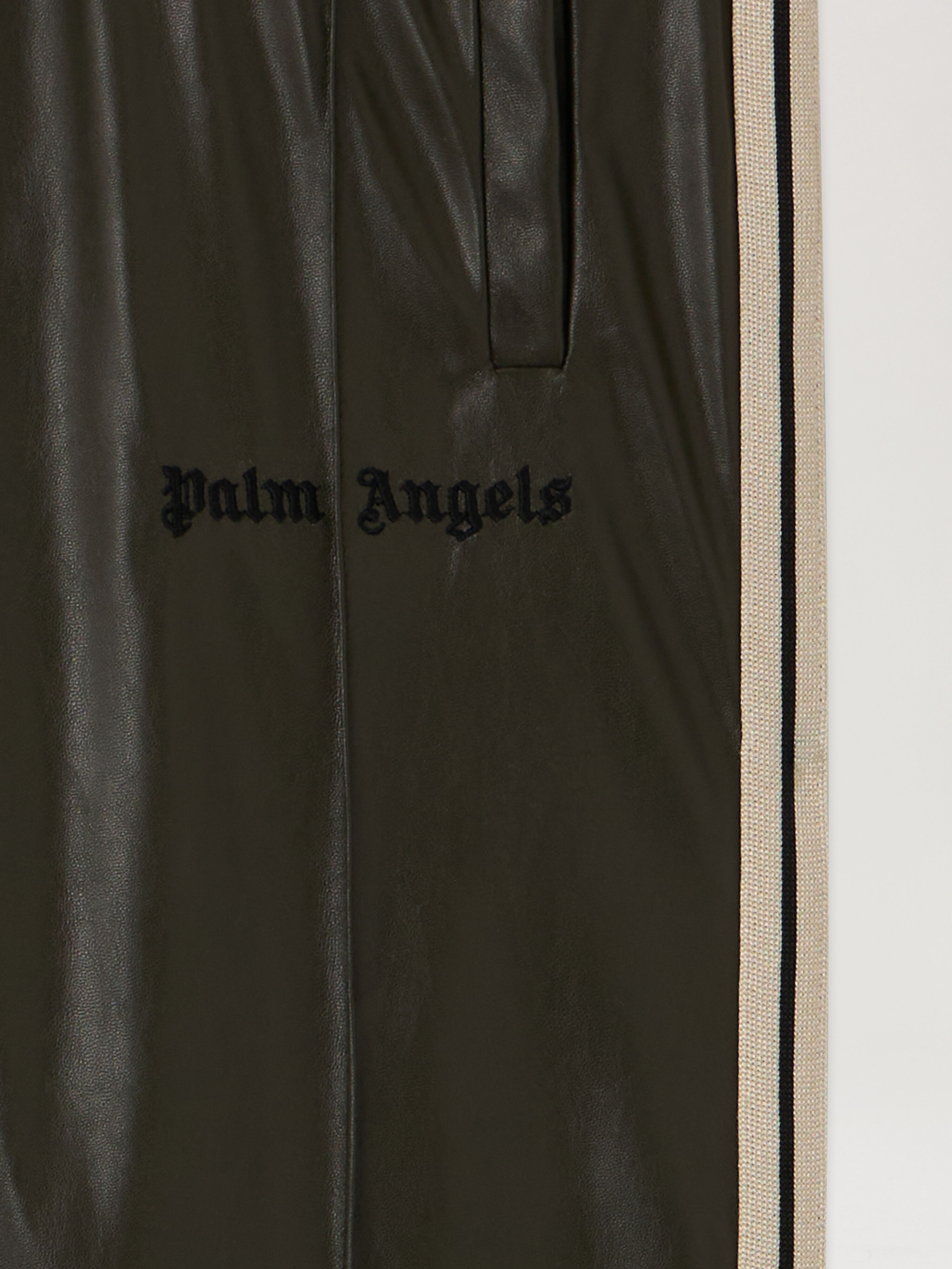 PALM ANGELS Pa Coated Track Loose Pant MILITARY GREEN - BLACK PBCA01EF25FAB001