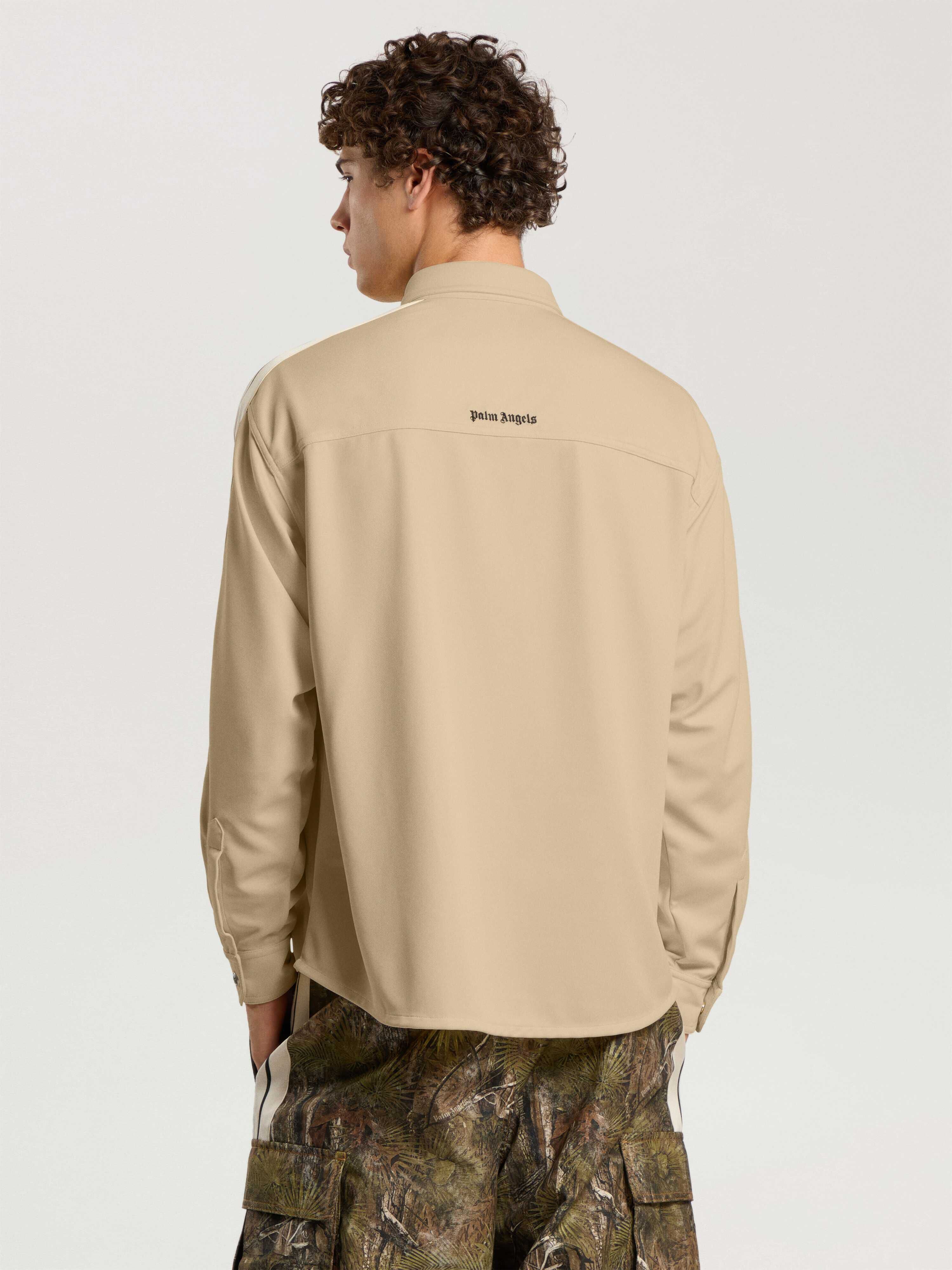 Logo 90' Track Jacket Shirt PALM ANGELS Logo 90' Track Jacket Shirt KAKI - BLACK PAMBN02F26FB01