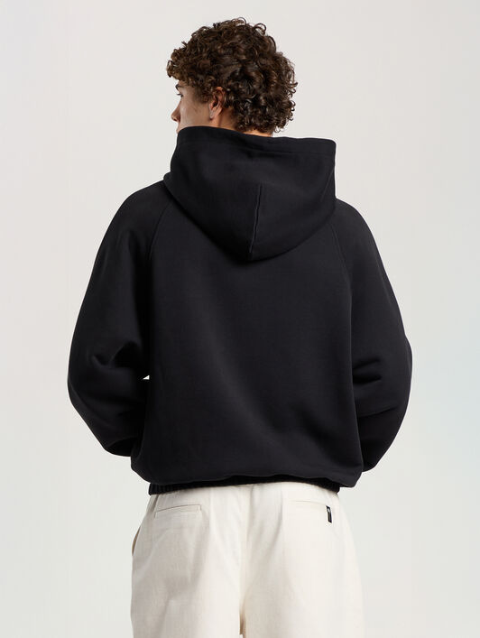 PALM ANGELS Vintage Box Logo Loose Hoodie BLACK - GREY PAMBB04F26FL01