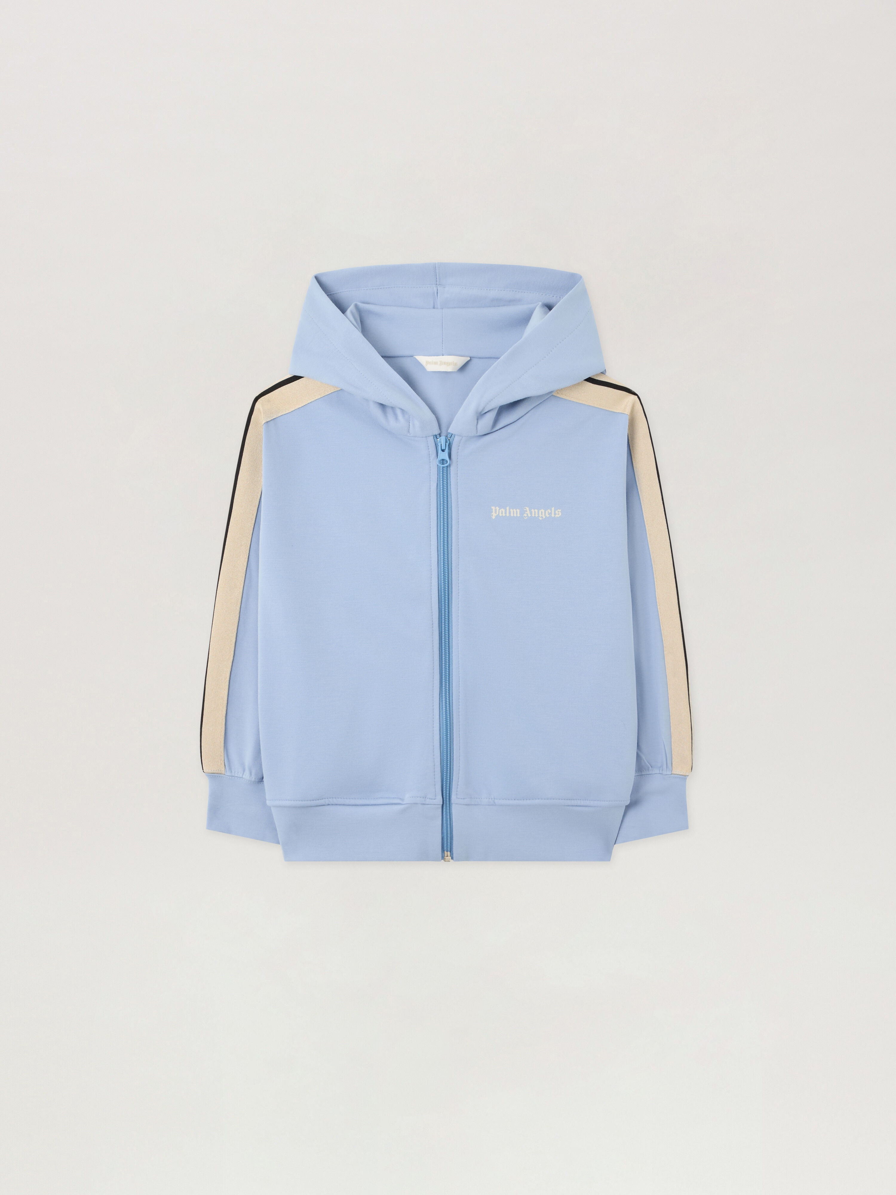 PALM ANGELS Track Full Zip Hoodie BLU BIMBO/ BABY BLUE PBBD017S26FLE001