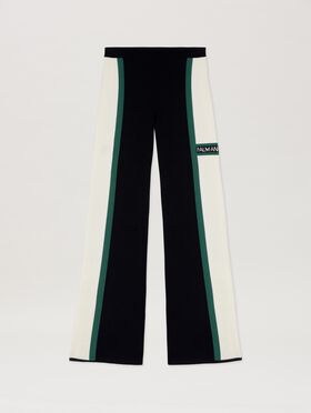 PALM ANGELS  Racing Knit Pants BLACK - OFF WHITE PWCH025S25FLE002