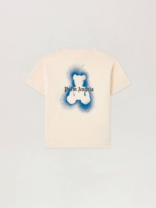 PALM ANGELS Spray Bear T-Shirt OFF WHITE PBAA003S26JER006
