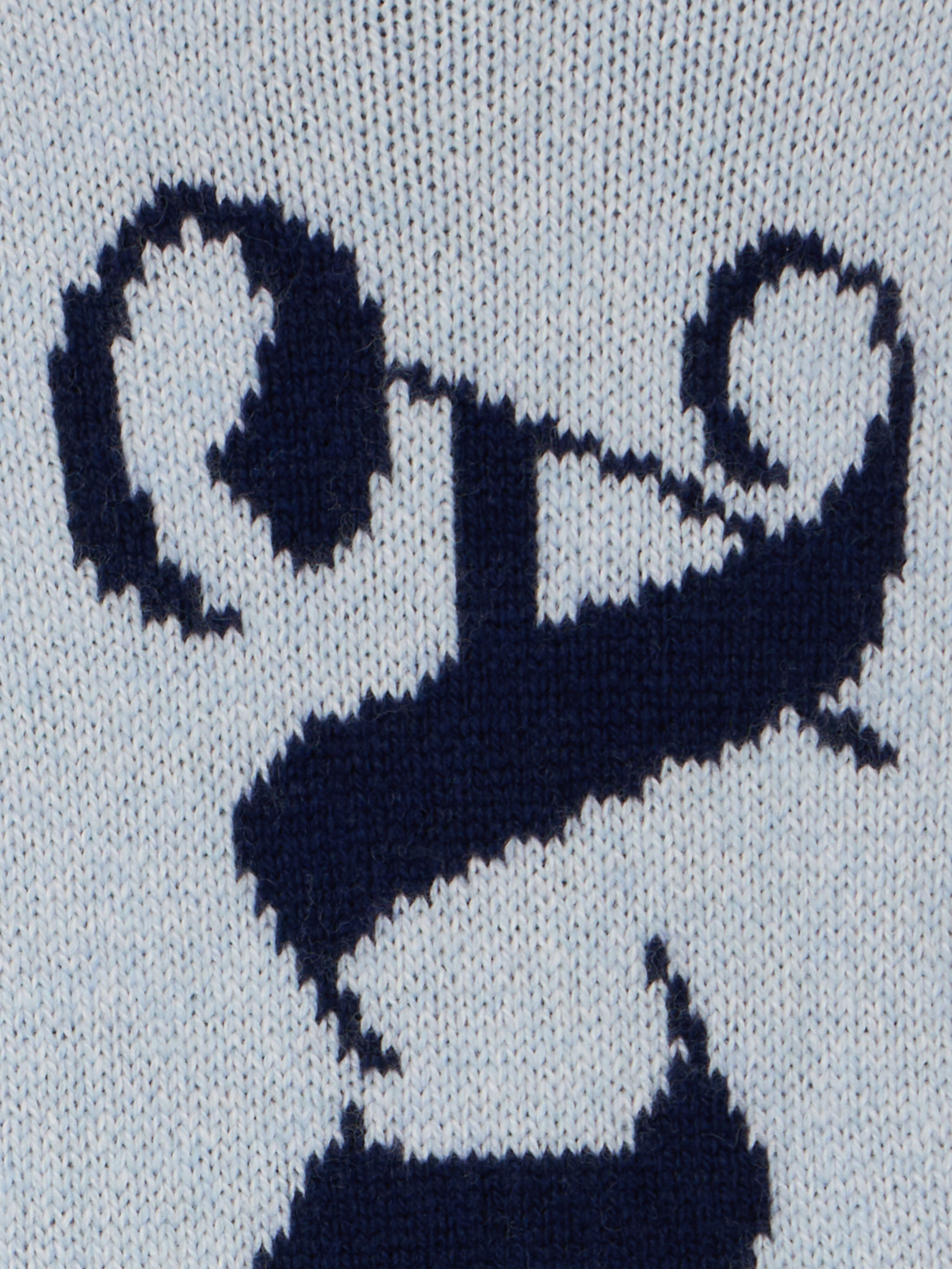 PALM ANGELS Logo Knit Scarf LIGHT BLUE - NAVY BLUE PBMA009F25KNI001