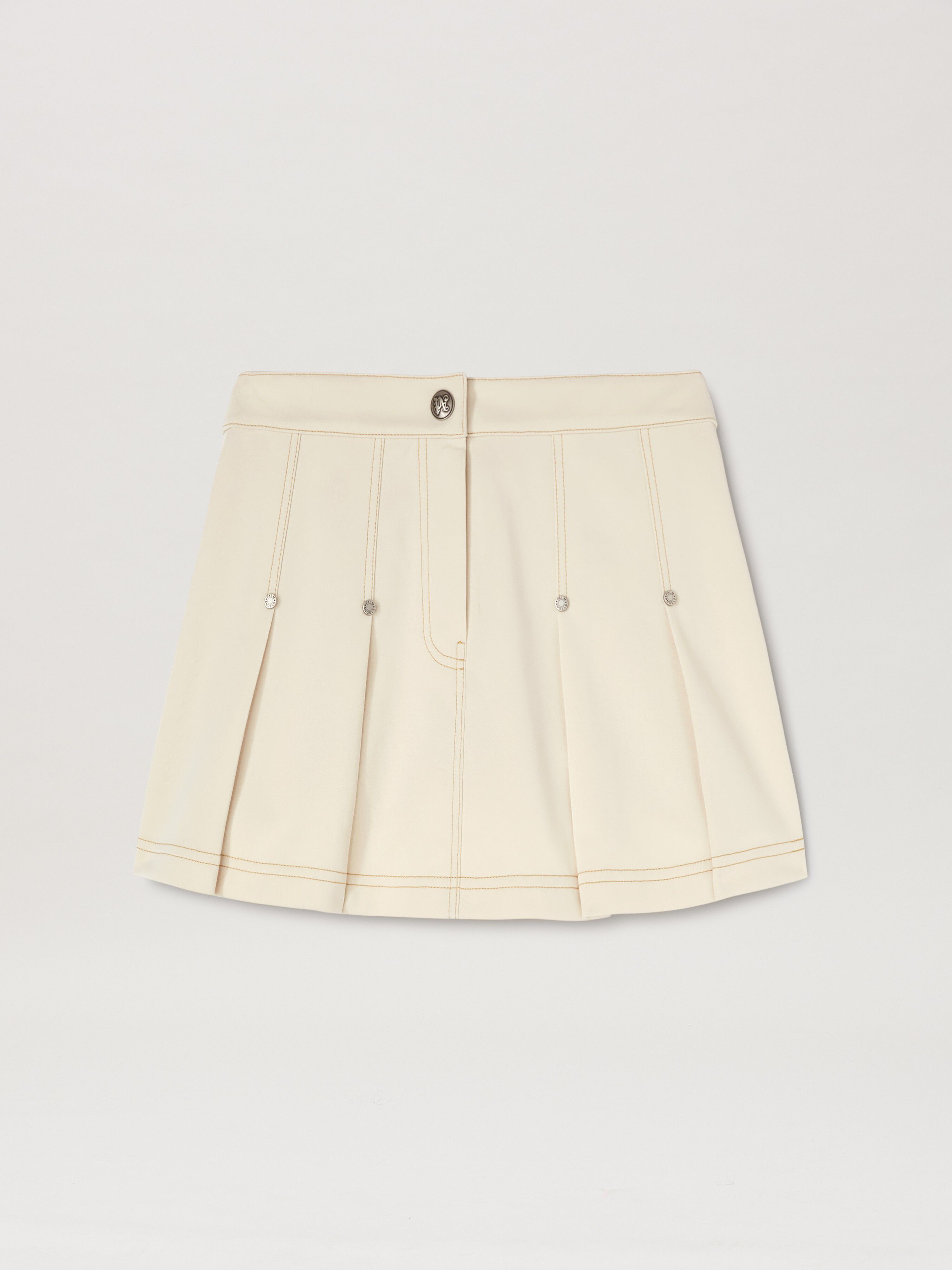 PALM ANGELS  Pleated Mini Skirt AVORIO - AVORIO PWCC085S25FAB001