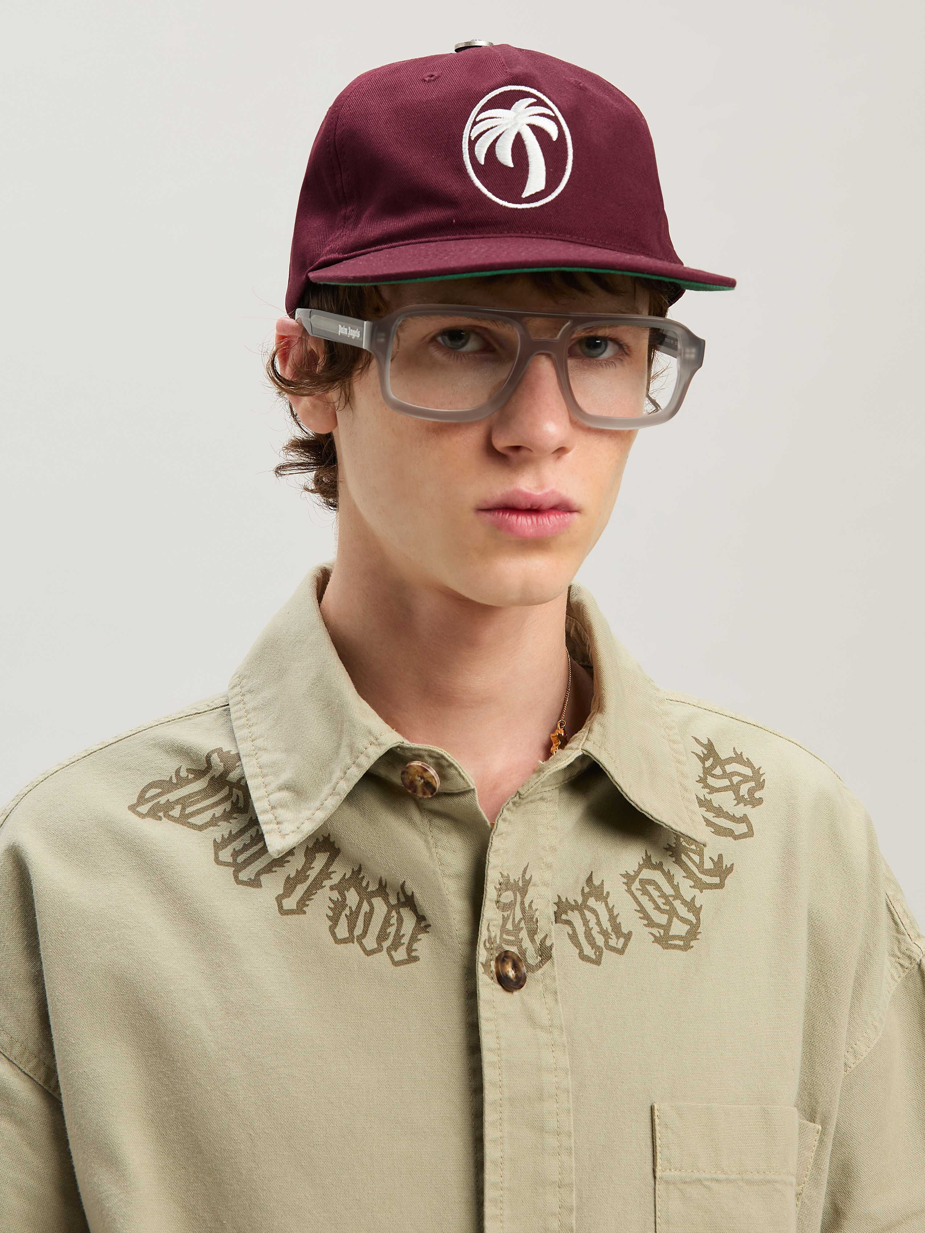 PALM ANGELS  Curved Logo Varsity Jacket CAMEL - CAMEL PMES043S25FAB001