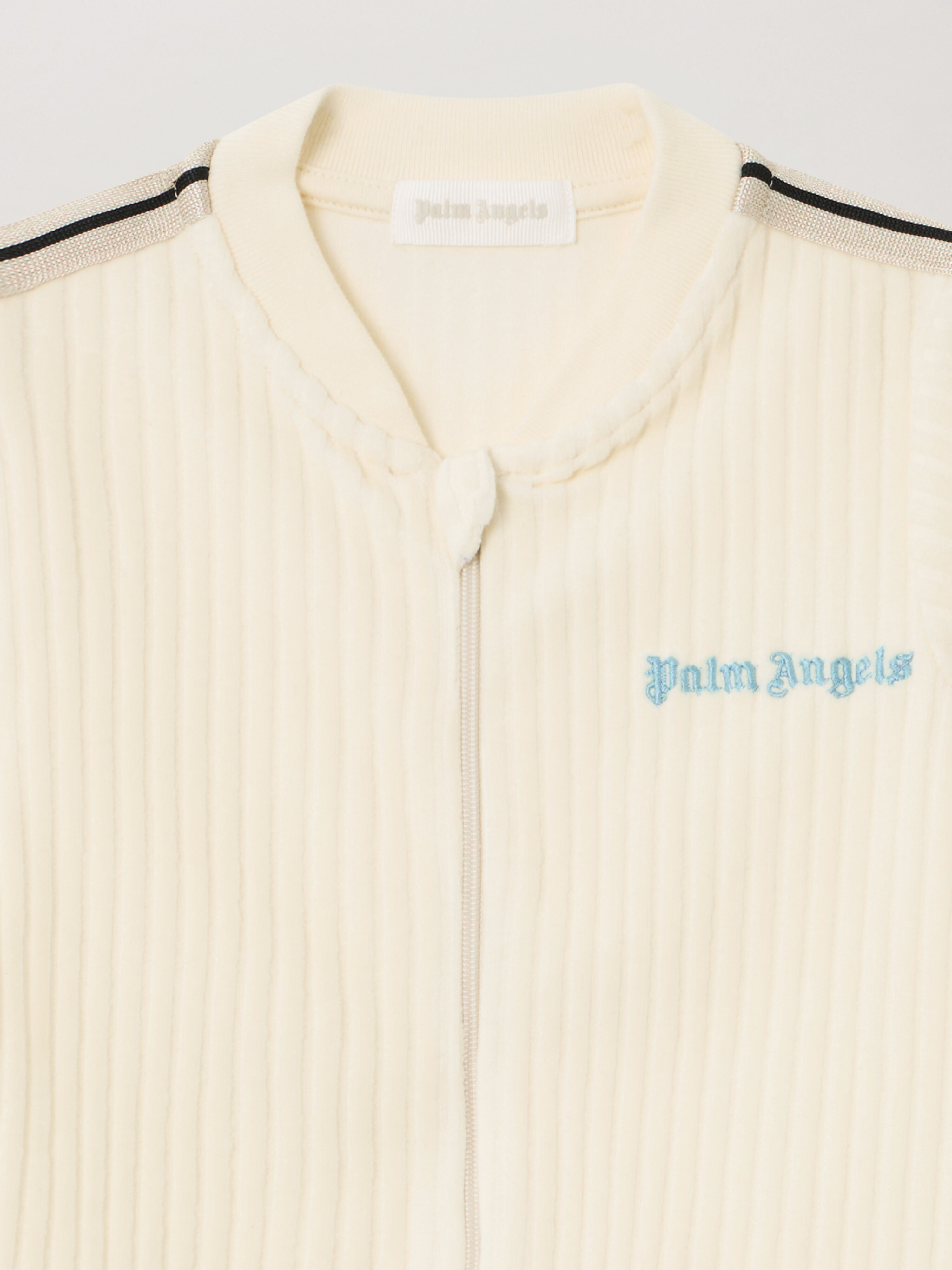 PALM ANGELS Pa Corduroy Track Jumpsuit OFF WHITE - LIGHT BLUE PB5X004F25FLE001